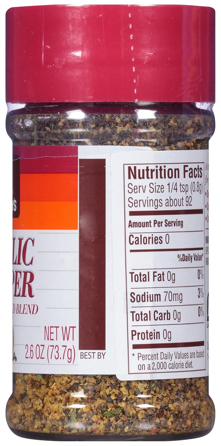 Lawry's Garlic Pepper Coarse Ground Blend, 2.6 oz