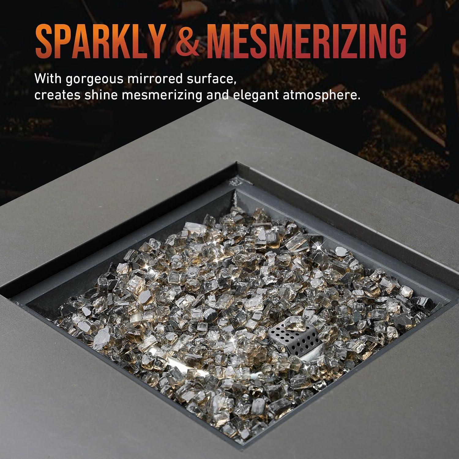 Skyflame 1/4" Pacific Blue Regular Fire Glass for Fire Pit Fireplace