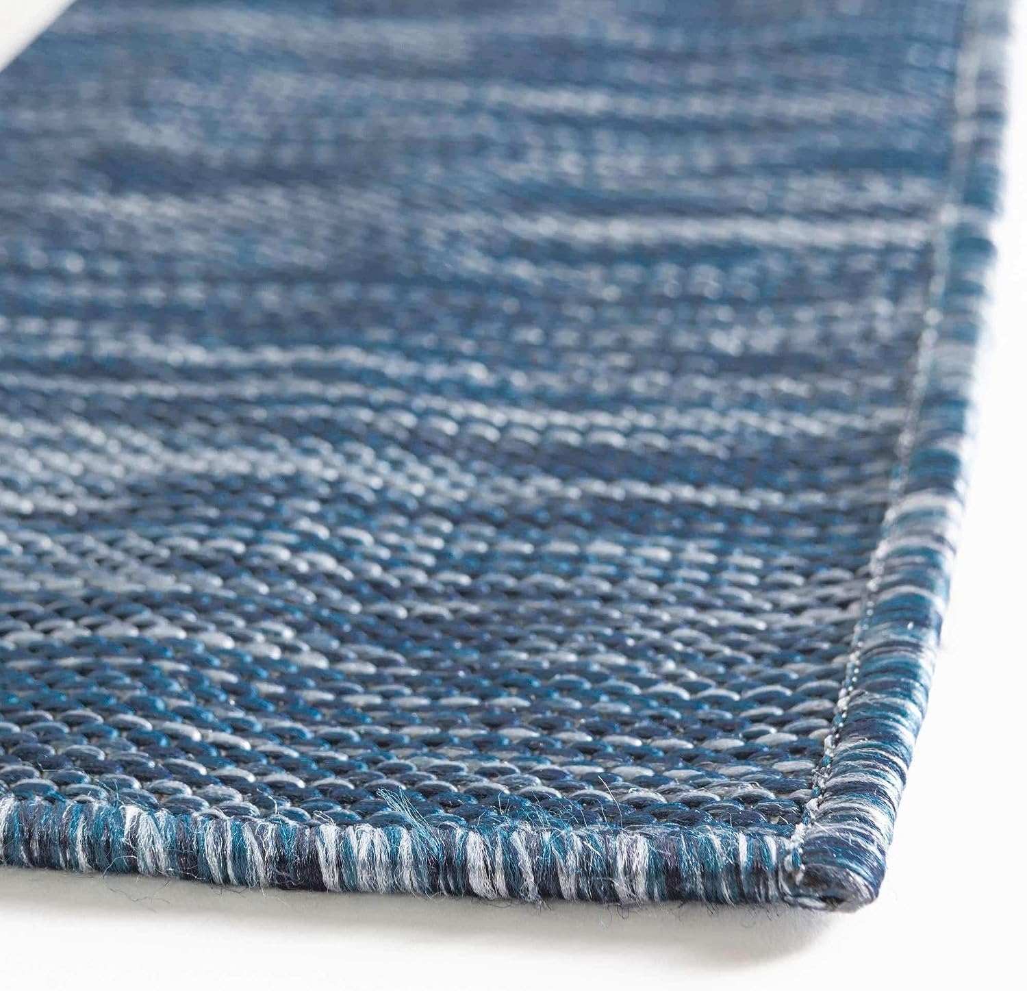 Unique Loom Outdoor Collection Area Rug - Anguilla (9' x 12' Rectangle, Blue/ Ivory)