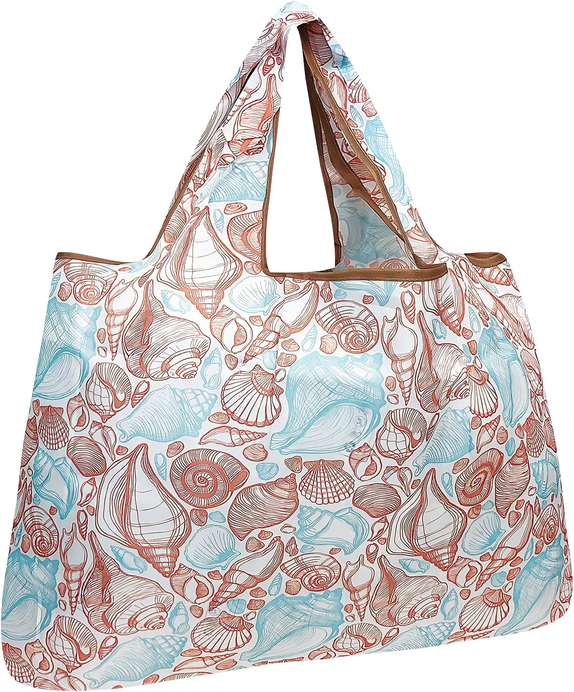 allydrew Large Foldable Tote Nylon Reusable Grocery Bags, Gray Ferns