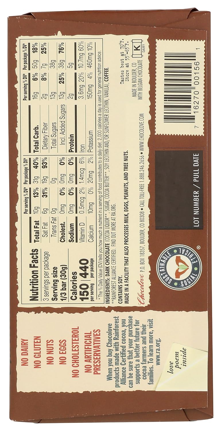 Chocolove - Dark Chocolate Bar Coffee Crunch - 3.2 oz.