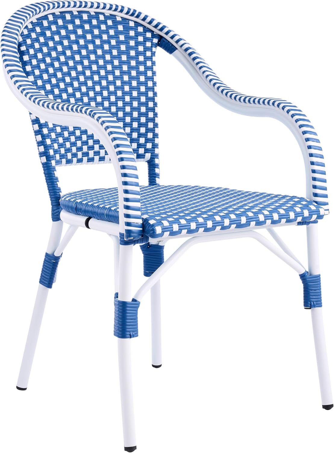 Christopher Knight Home Gwendolyn Outdoor French Bistro Chairs (Set of 4), Black + White + Bamboo Print Finish