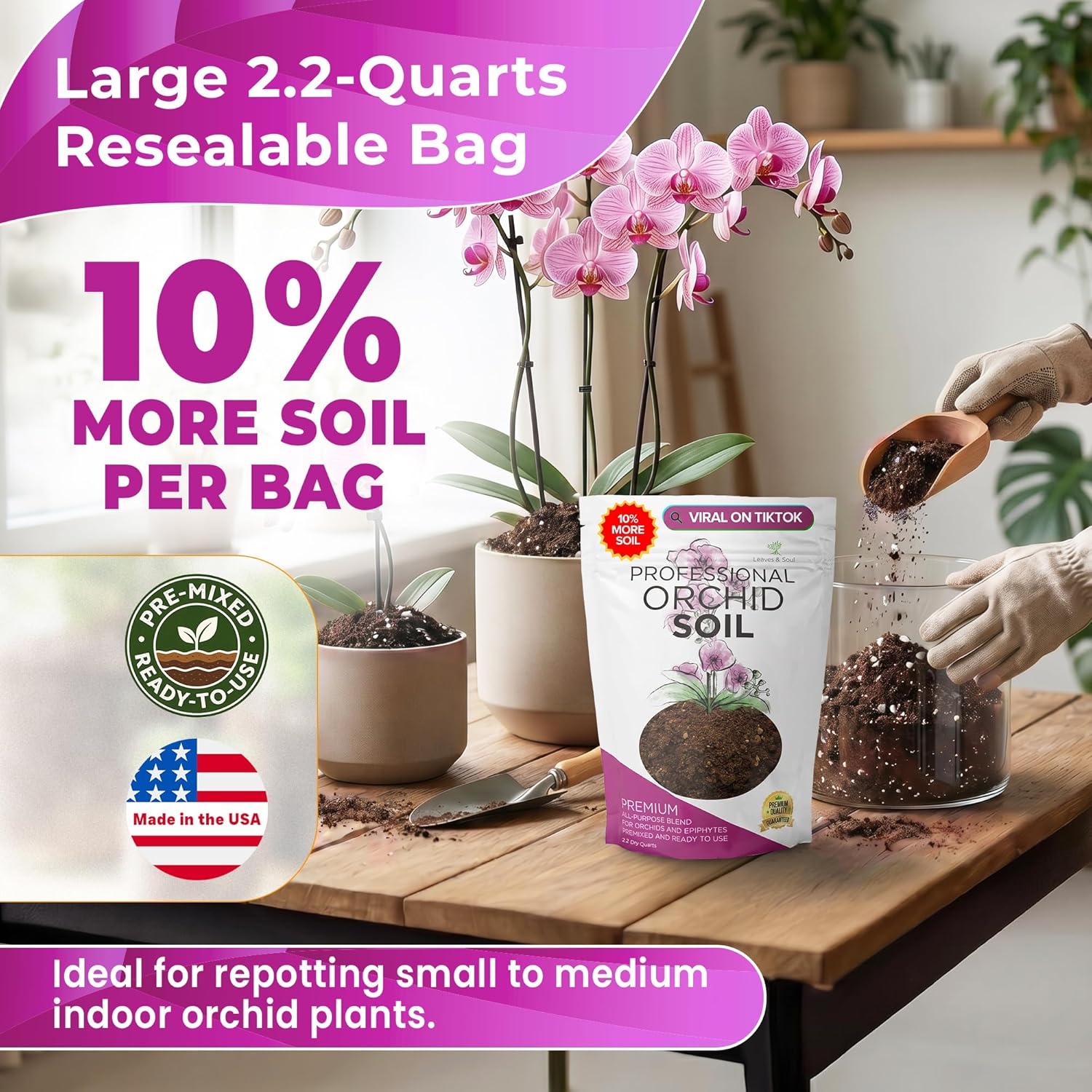 Professional Bonsai Soil Mix Ready to Use | Large 2.2 Quarts, Premium Potting Soil for Bonsai Trees
