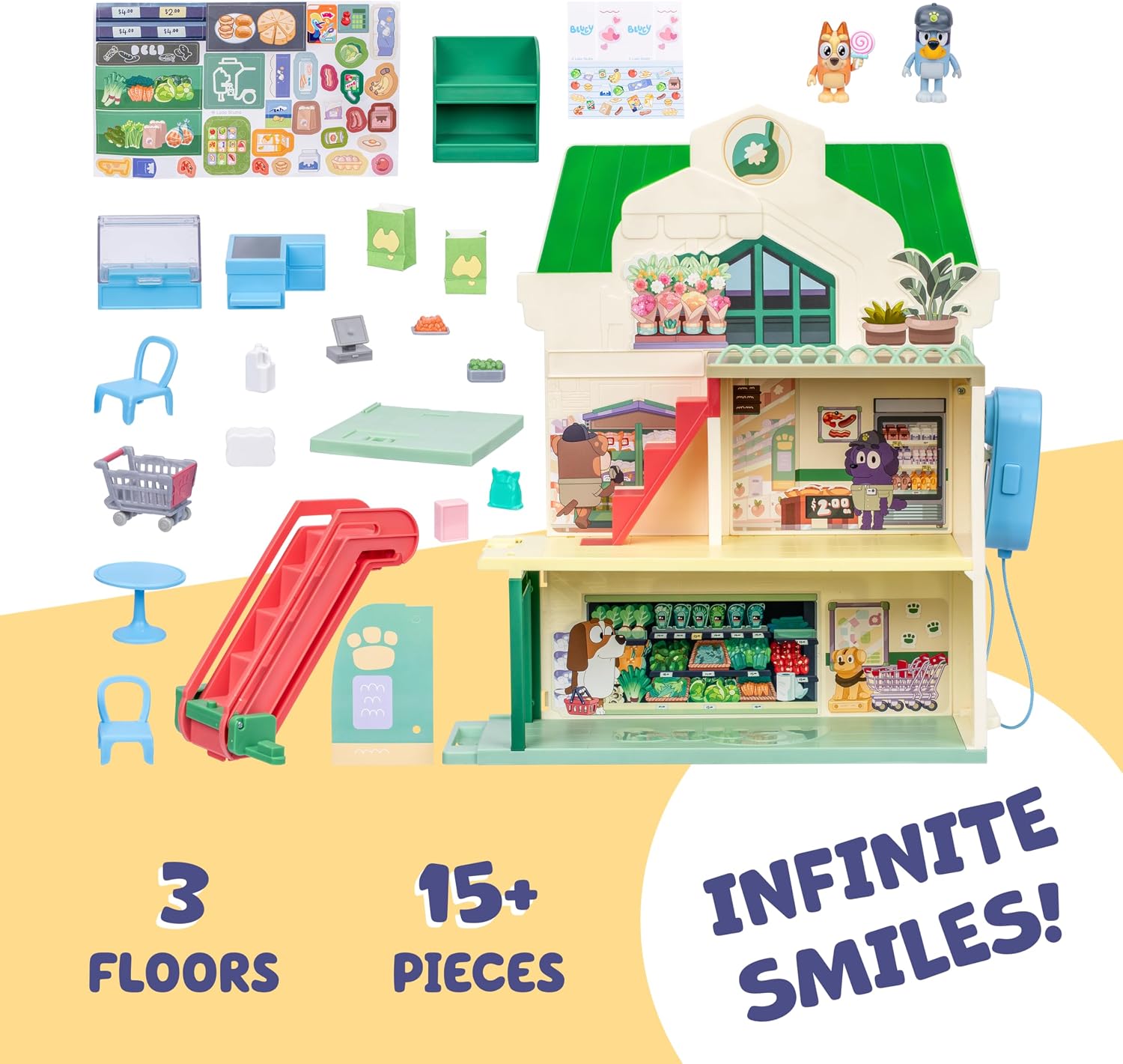 Bluey Toy House Mega Bundle, Family Home & BBQ Playhouse, Ages 3-5