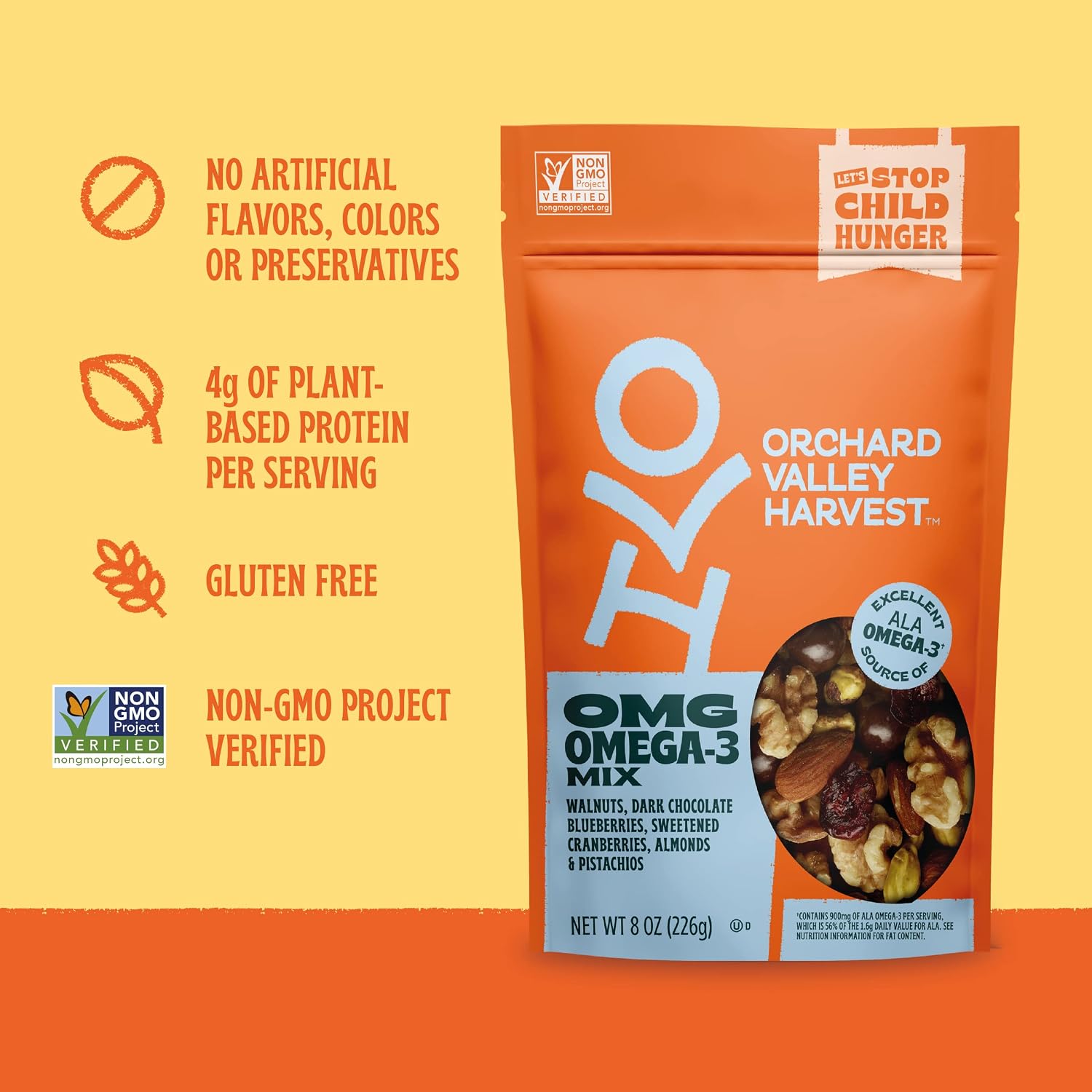 Orchard Valley Harvest Choc Nut Mix Multipack, 1 oz, Pack of 8 | Dark Chocolate Raisins, Almonds & Peanuts, Gluten Free, Stand Up Bag, Non-GMO, 4g Plant Protein, On-The-Go Snack