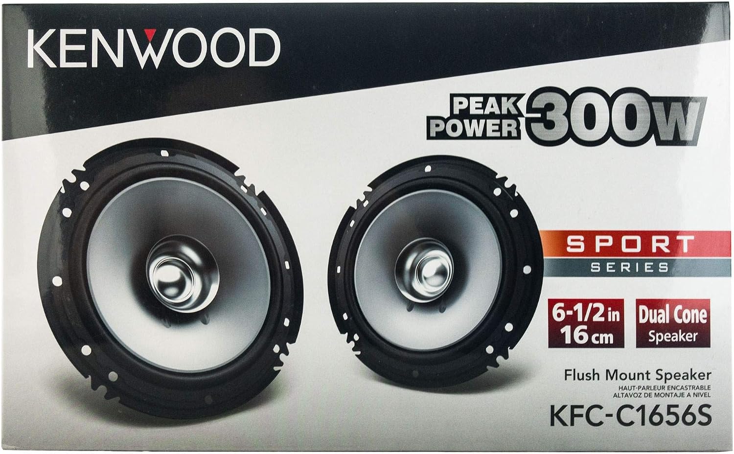 Kenwood KFC-C1656S Sport Series 6-1/2" Dual Cone Speaker Pair