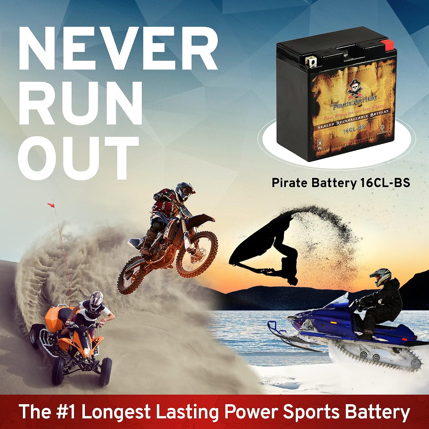 Pirate Battery YTX20HL-BS 310 CCA Maintenance-Free 12V 19Ah Battery Replacement for ATV, Harley Davidson Motorcycle, Jet Skis, Scooter, UTV, and More - Nut and Bolt (T3) Terminal
