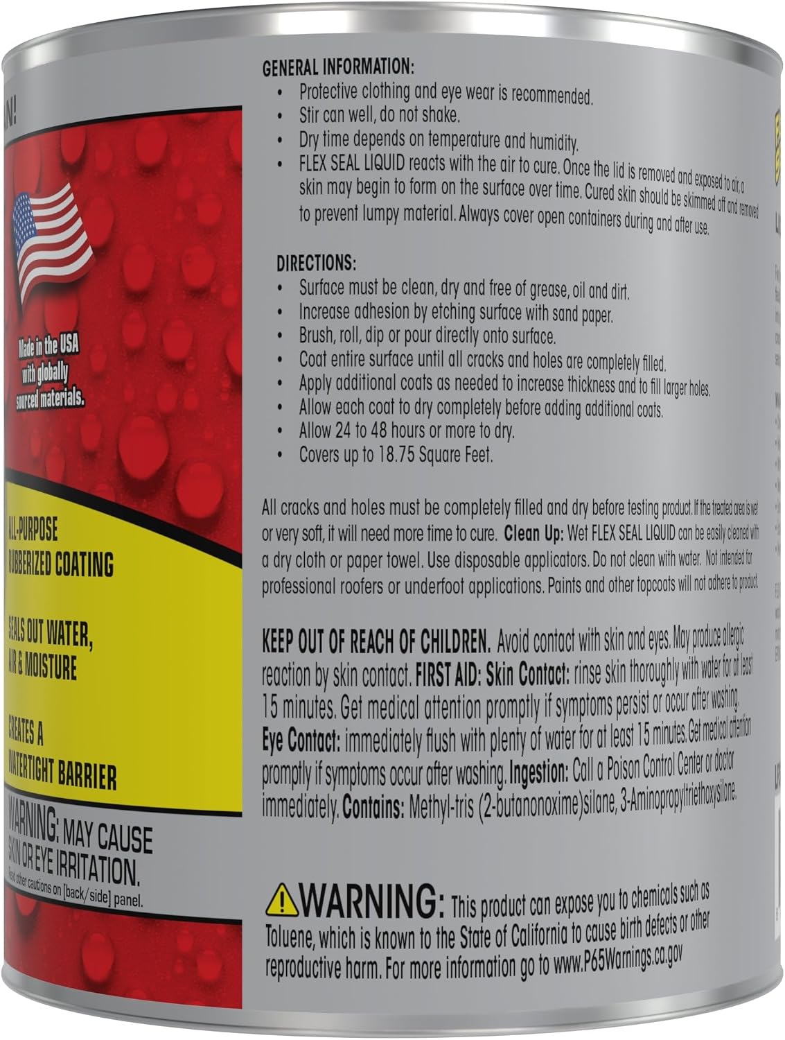 Flex Seal Liquid, Rubber Coating Sealant, Waterproof, Flexible, Breathable, and UV Resistant, Roof Repair, Basements, RV, Campers, Trailers, Marine