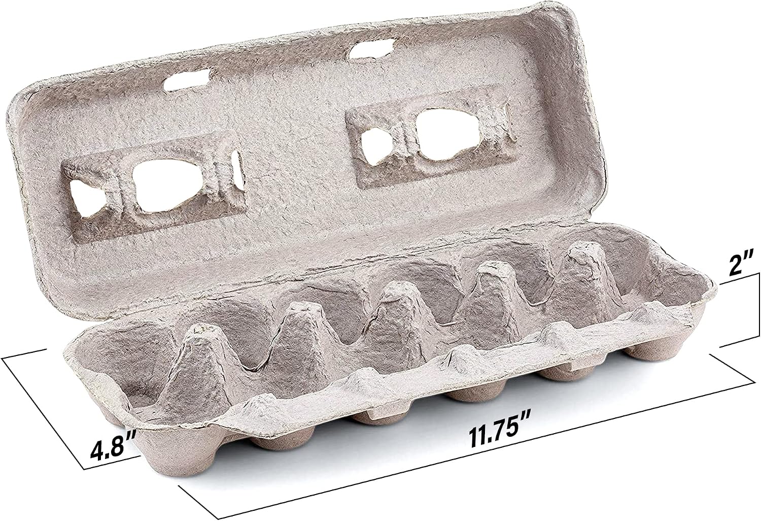 MT Products Blank Natural Pulp Egg Cartons Holds Up to Twelve Eggs 11.50" x 4.2" x 1.25" - Perfect for Chicken Farm (Pack of 15) - Made in the USA