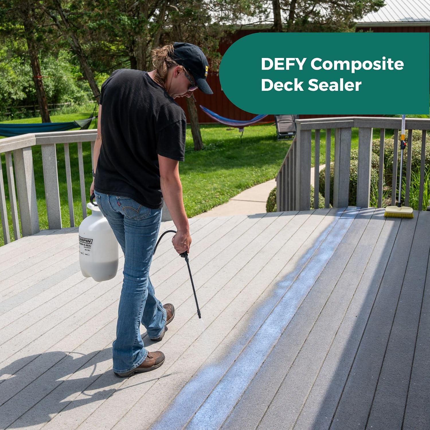 DEFY Extreme Composite Deck Sealer – Crystal Clear Waterproof Sealant for Wood & Composite Surfaces with Zinc Nano-Technology