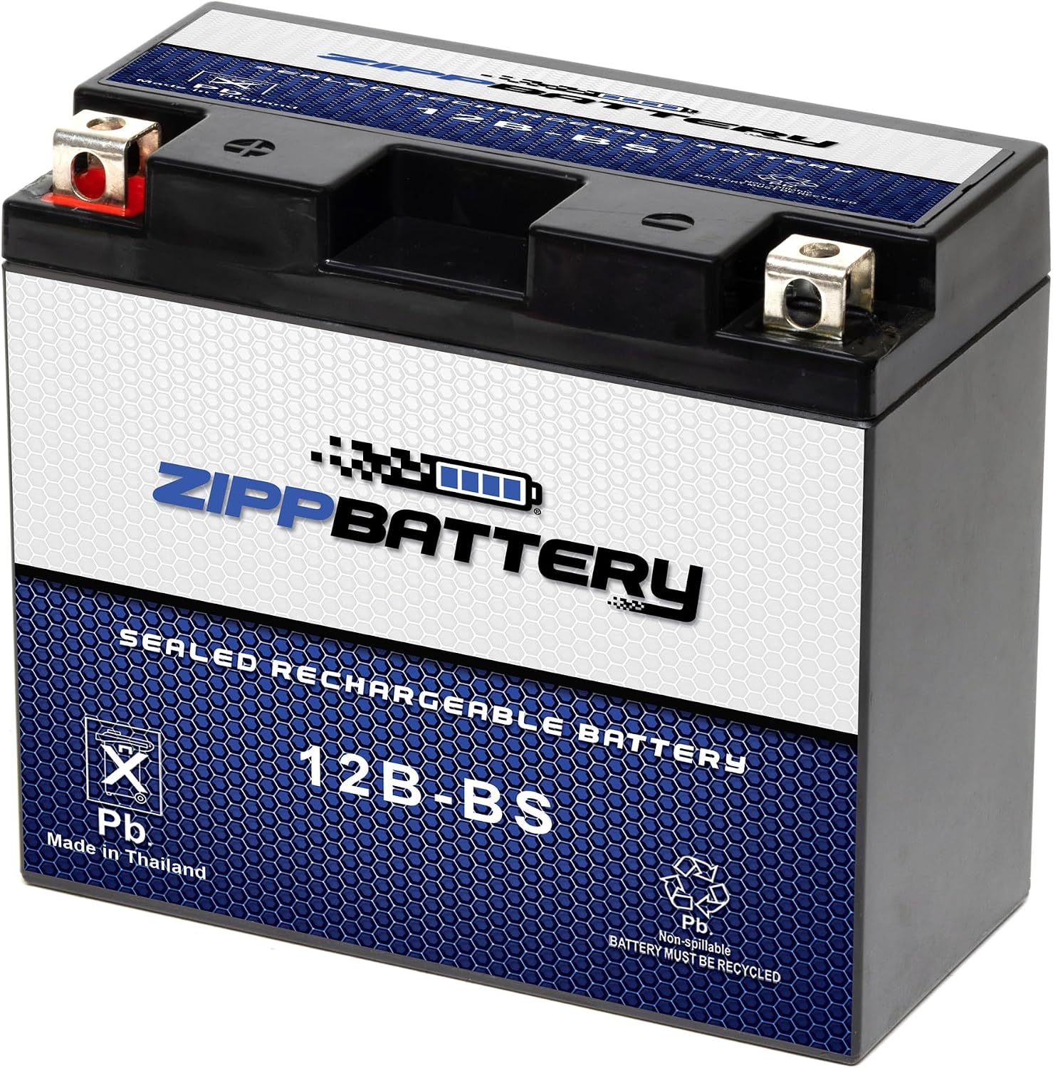 ZIPPBATTERY YTX30L-BS 12V 385 CCA AGM – Maintenance-Free 30Ah Battery for Harley, ATV, UTV, Jet Ski – T3 Nut & Bolt Terminal – Fits Harley Road King, Polaris Sportsman 850, Can-Am Outlander