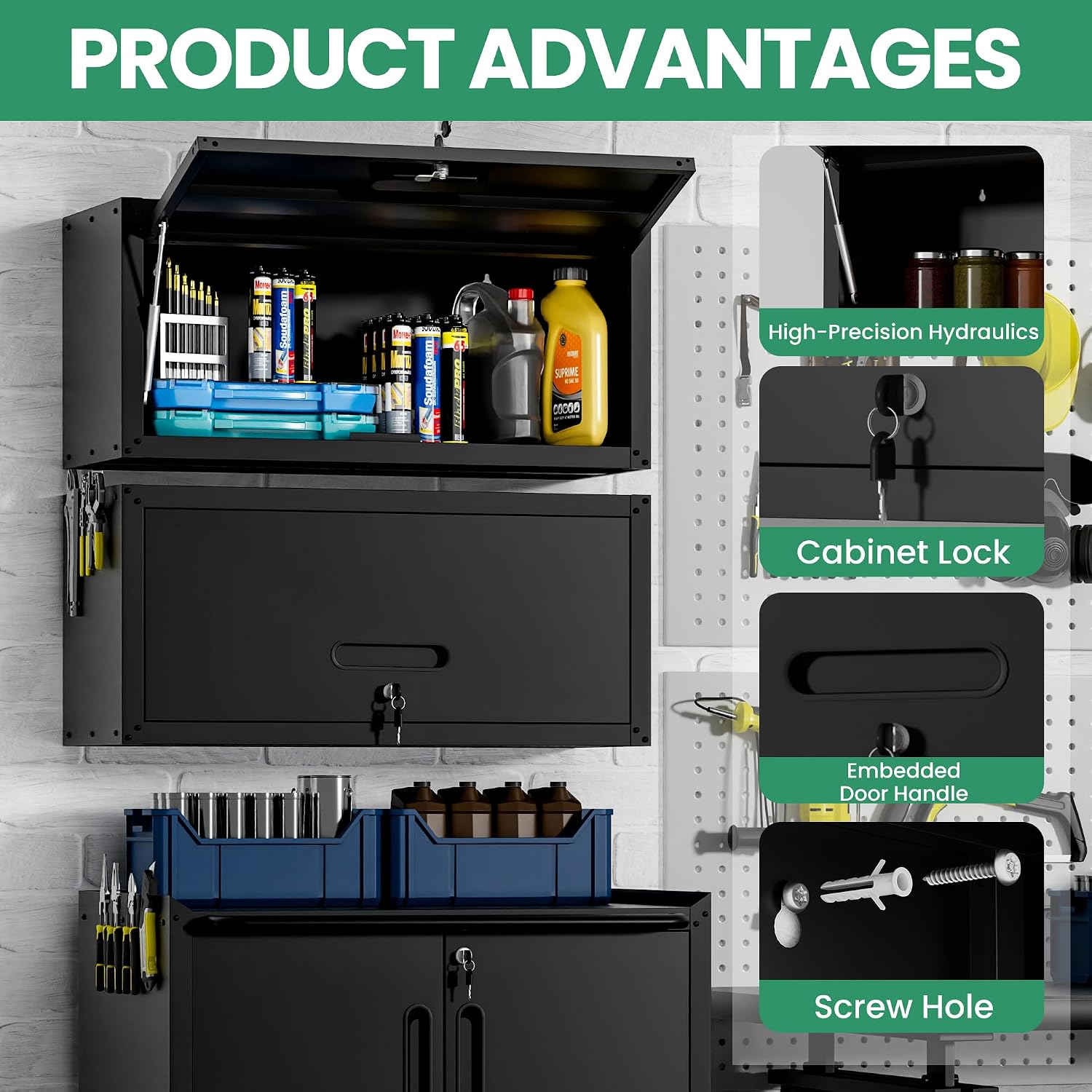 Garage Cabinets,Metal Garage Storage Cabinet with Wheels,Black Lockable Rolling Tool Cabinet with Drawer and Adjustable Shelves,Heavy Duty Tool Chest for Home Office Utility Room
