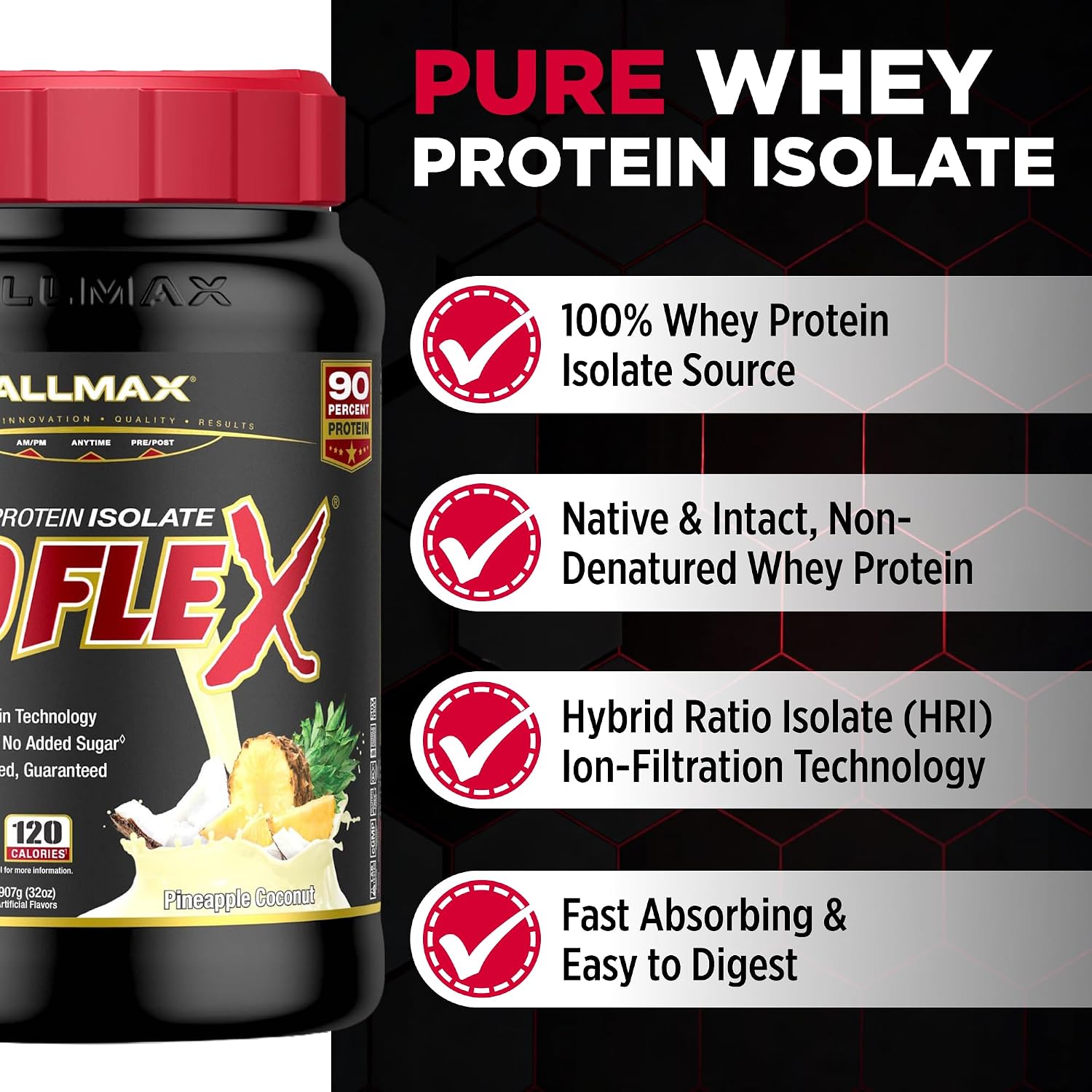 ALLMAX ISOFLEX Whey Protein Isolate, Chocolate Peanut Butter, 5 lb