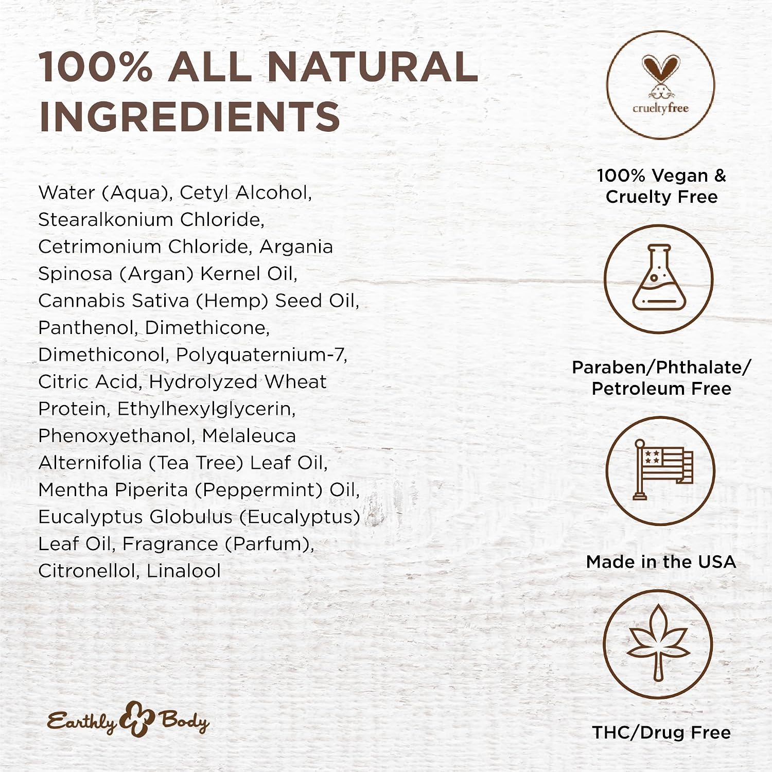 Earthly Body Miracle Oil Tea Tree Conditioner, 16 oz. - Detangles, Tames Frizz & Nourishes Roots - Tea Tree, Hemp Seed