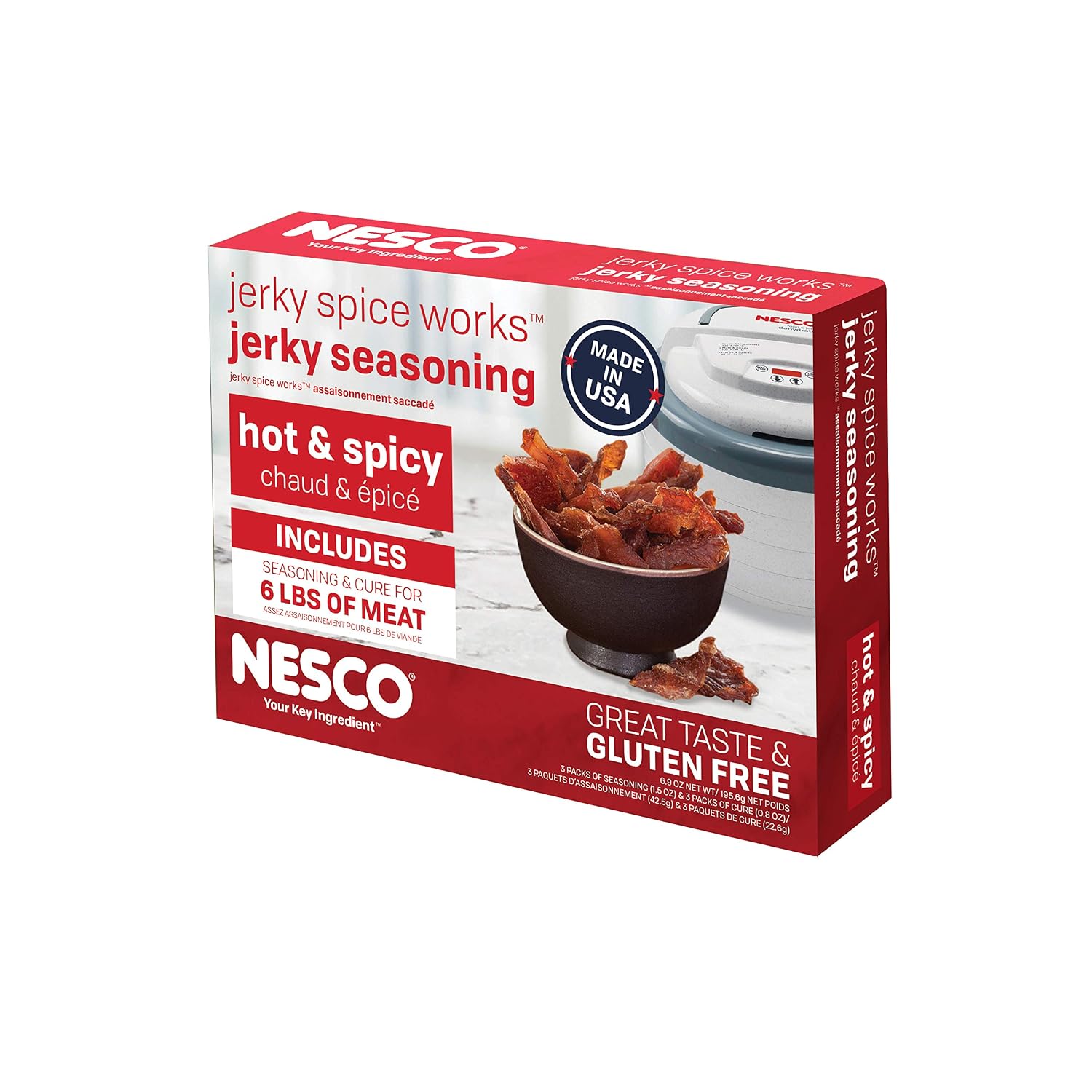 Nesco BJH-3, Jerky Spice Works, Hot-N-Spicy Flavor, 3Count, Green, 6.9 Ounce (Pack of 1), (BJH-6)