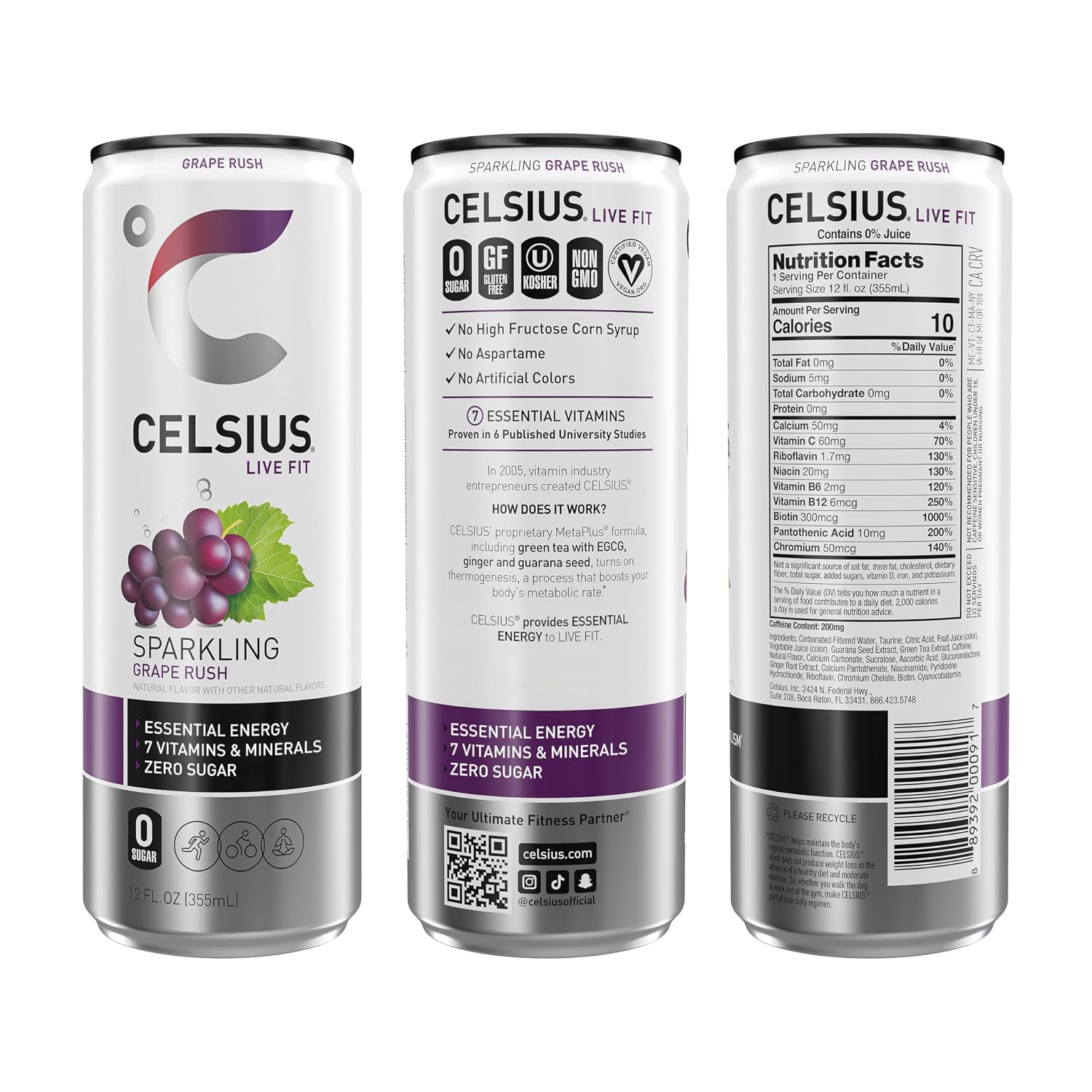 CELSIUS Sparkling Cola, Sugar Free Energy Drink, 12 Fl Oz (Pack of 12)