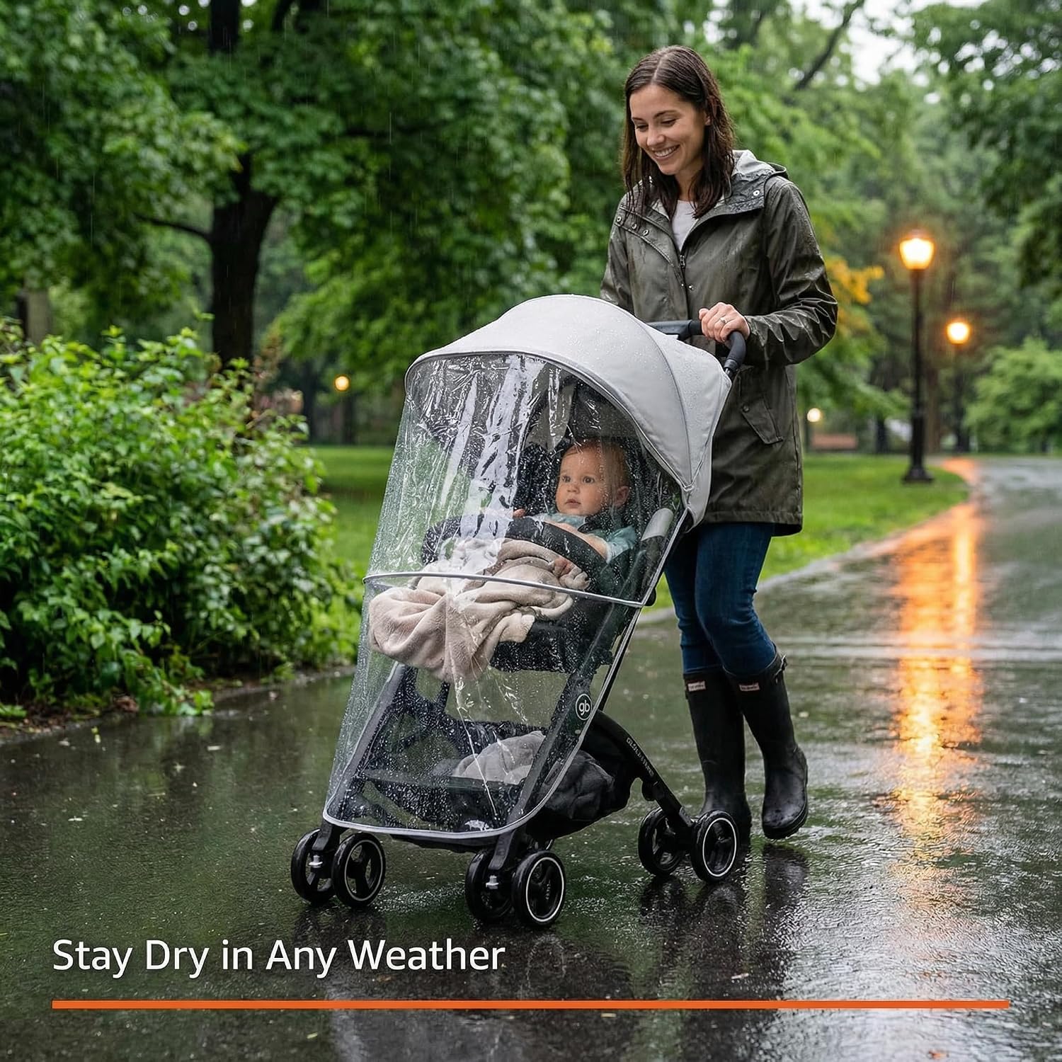 gb Rain Cover for Pockit Stroller, Clear | Waterproof & Windproof, Baby Stroller Protector, With Zipper, Rain Shield for Infant Toddler Travel