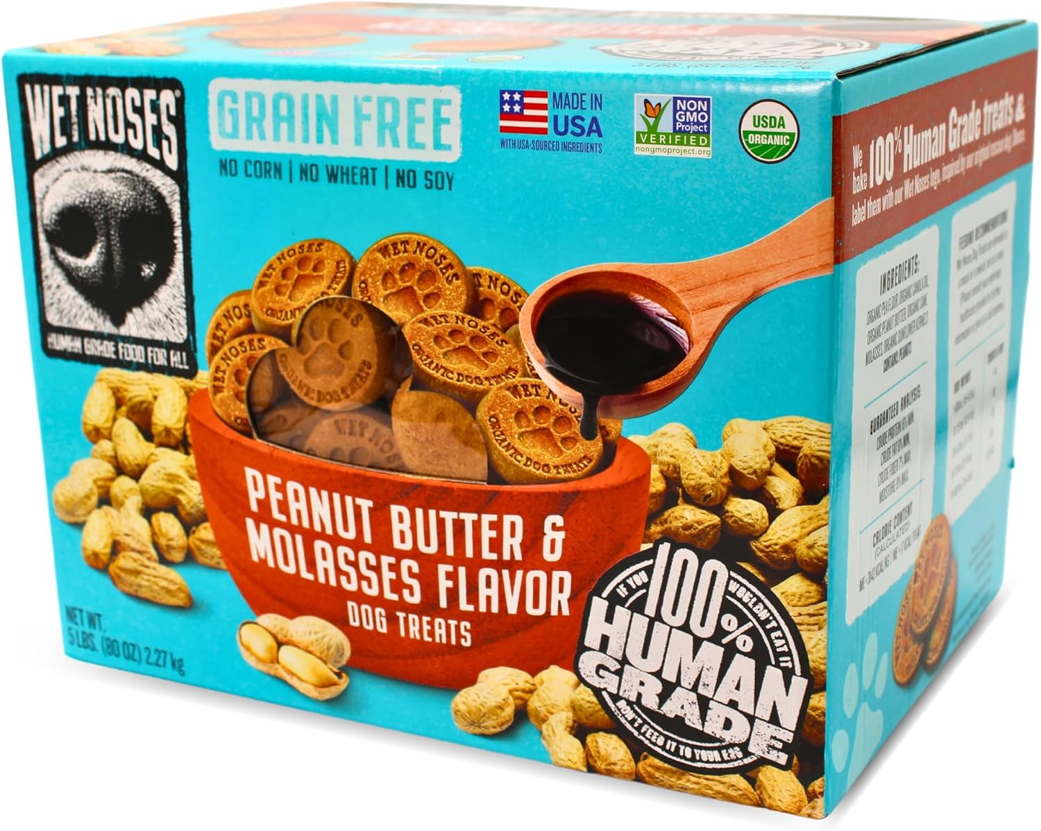 Wet Noses Organic Crunchy Dog Treats – All-Natural, Human-Grade, Non-GMO, Healthy Training & Delicious Snacks for Dogs