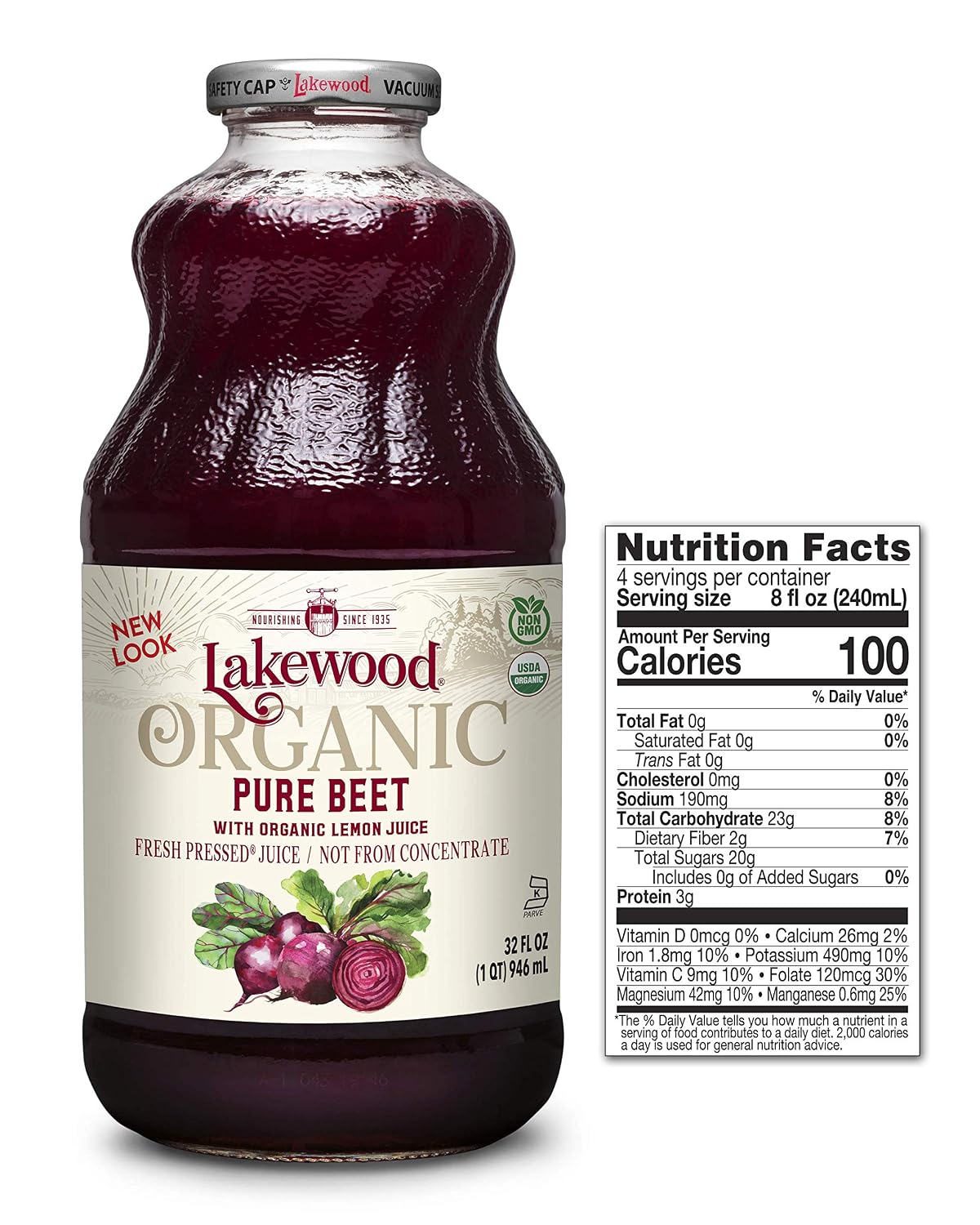 Lakewood, Organic Pure Apple Juice, 32 oz