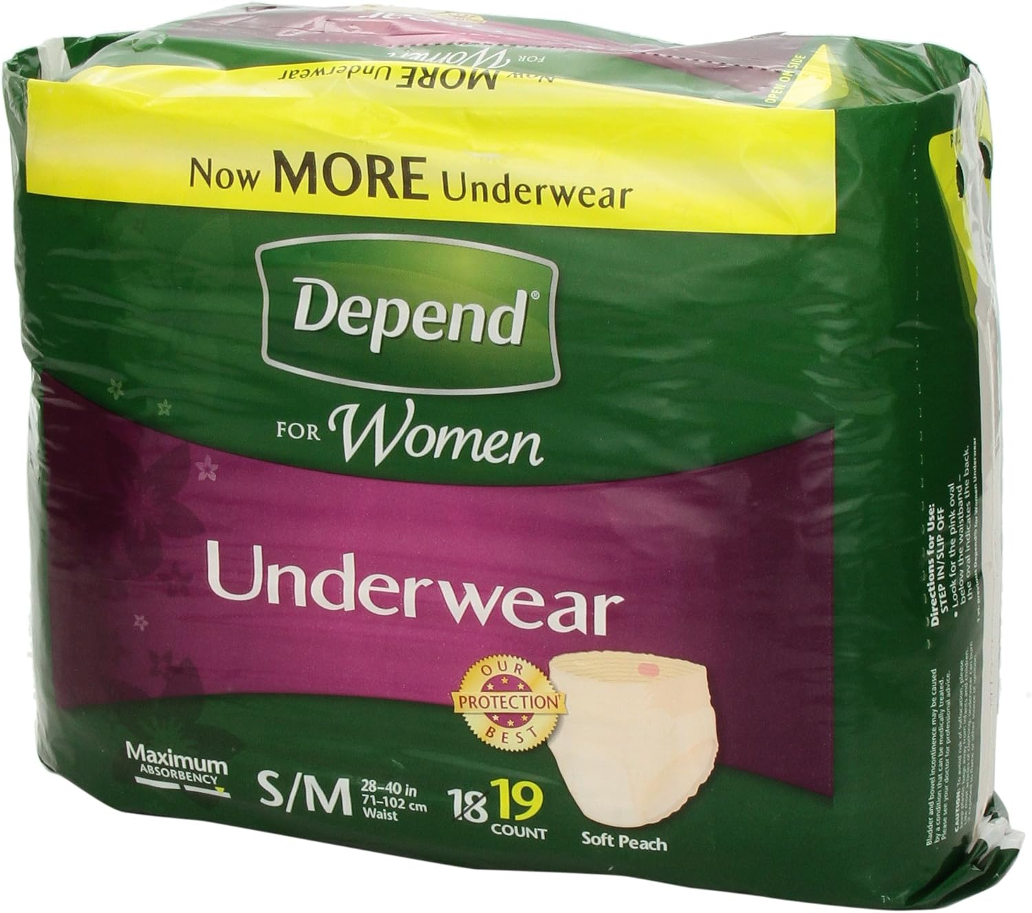 Depend FIT-FLEX Incontinence Underwear for Women, Disposable, Maximum Absorbency, Large, Blush, 52 Count (2 Packs of 26) (Packaging May Vary)