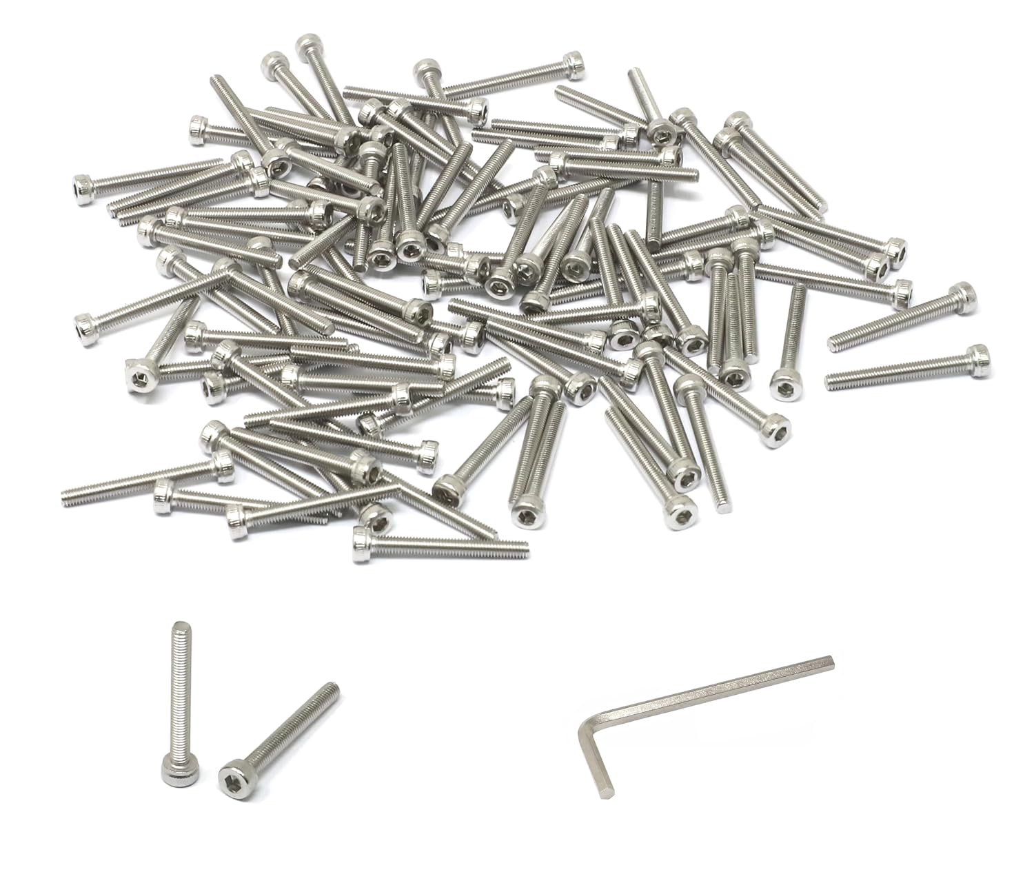 iexcell 20 Pcs M8 x 30/35/40/45/50 mm Stainless Steel 304 Hex Socket Head Cap Screws Bolts Assortment, Fully Threaded