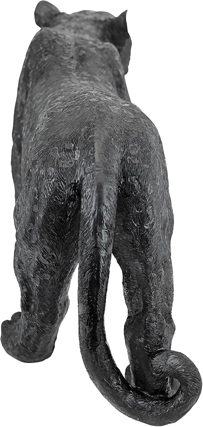 Design Toscano Shadowed Predator Black Panther Garden Statue, Medium 26 Inch, Polyresin, Black