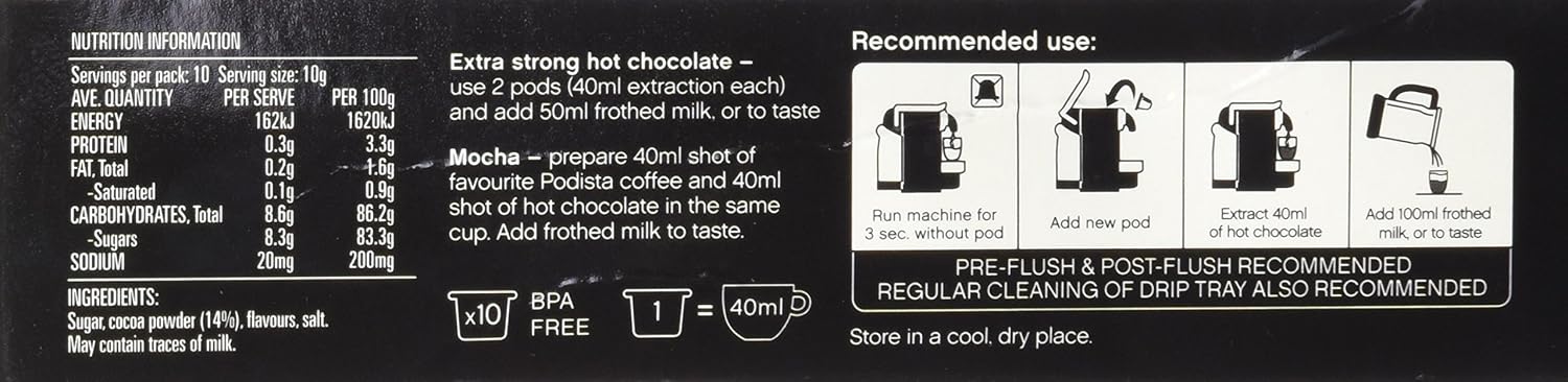 Hot Chocolate Nespresso Compatible Capsules Hot Cocoa Pods - Mint Infusion - 10 Pod Package