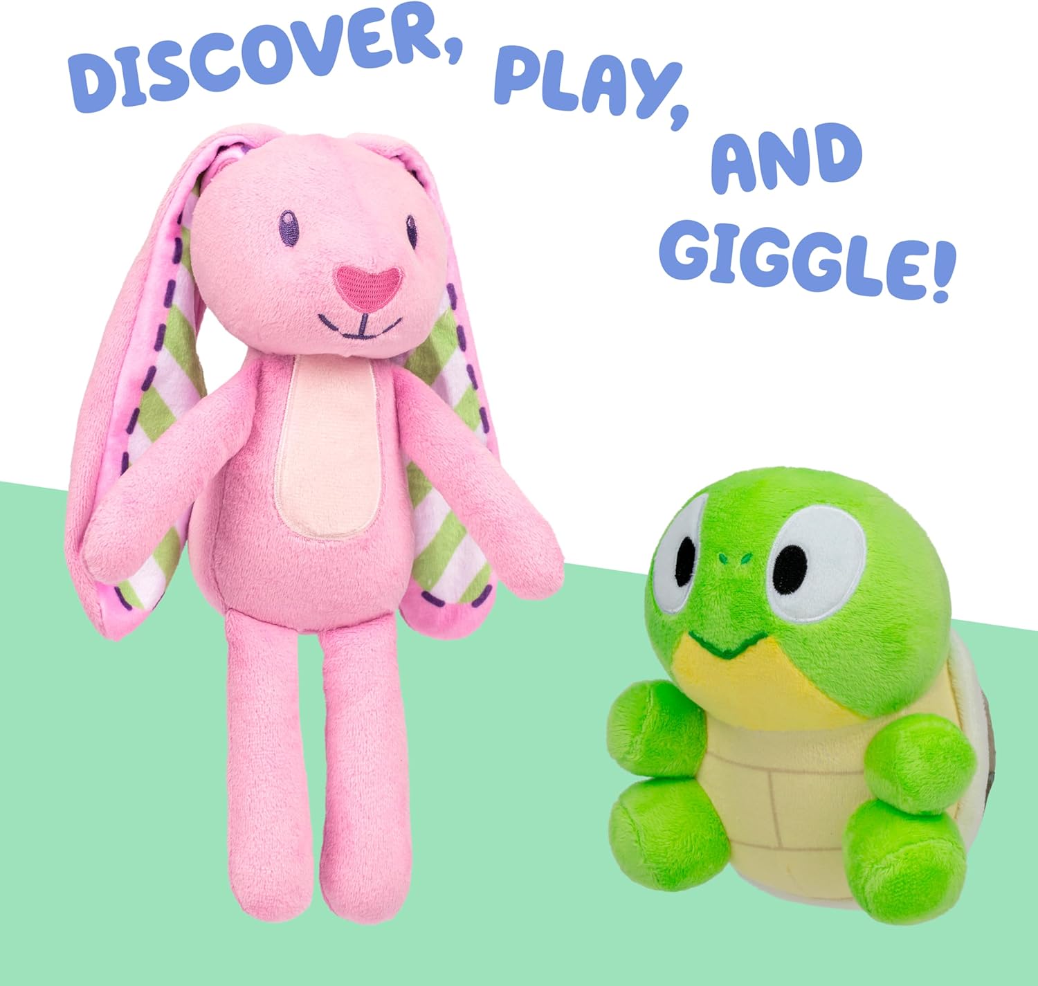 Bingo & Bluey Plush Toys 2-Pack, Soft Deluxe Fabric, Embroidered