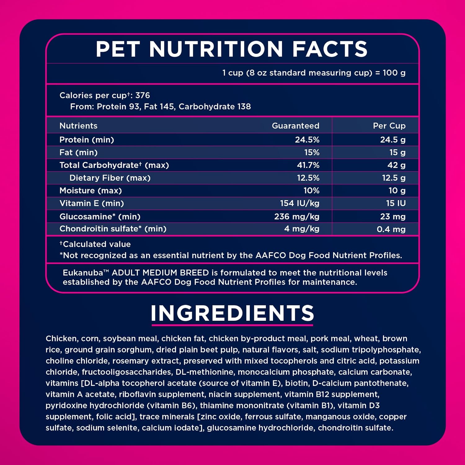 Eukanuba Adult Medium Breed Dry Dog Food, 35 lb bag.
