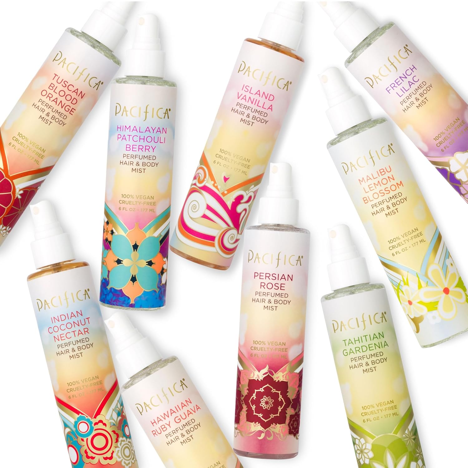 Pacifica Island Vanilla Hair Mist Perfume and Full Body Spray for Women - Fragrance Spray for A Mood-Lifting Experience, Paraben-Free, Clean Beauty No Alcohol, Vegan & Cruelty-Free, 6 oz oz