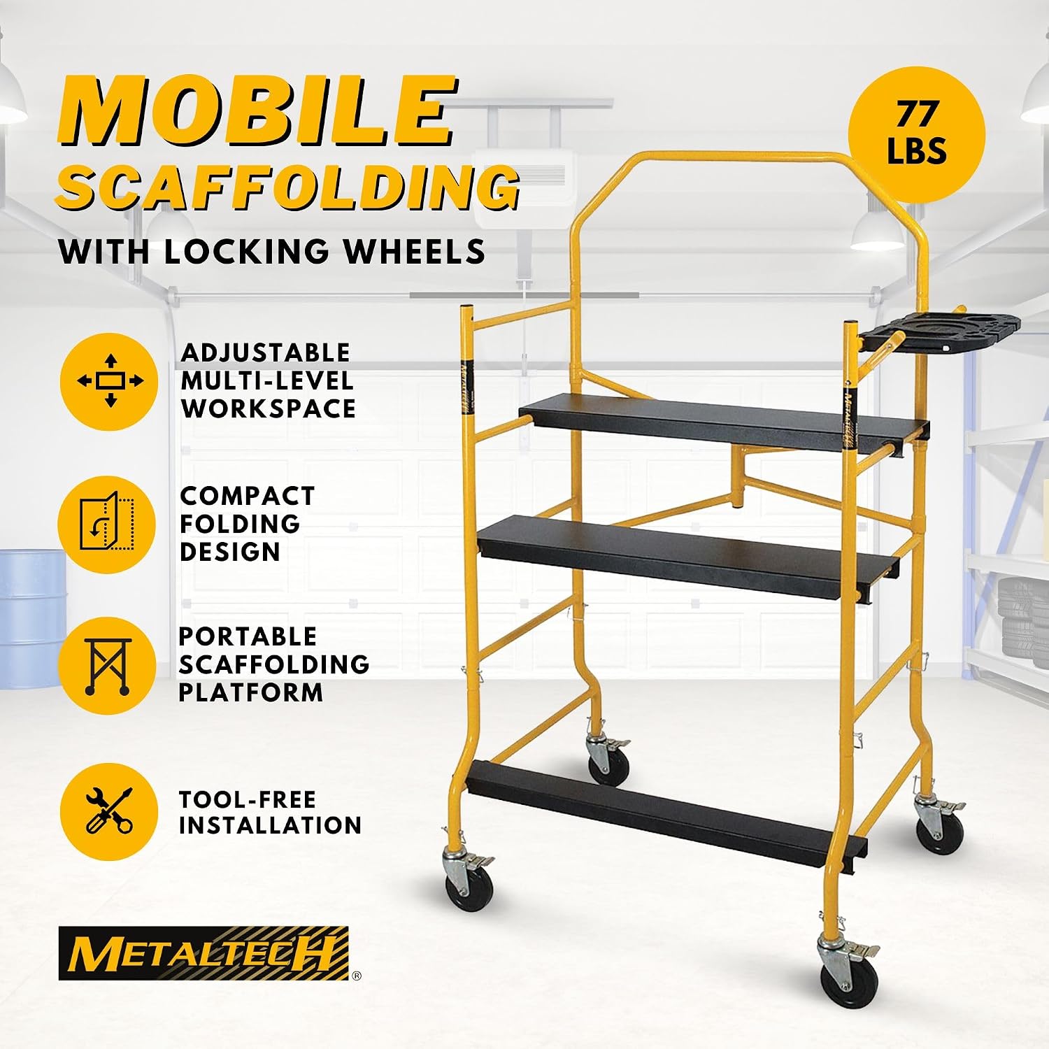 Metaltech I-IMIS Job Site Series 6-3/8'. x 4'. x 2-1/2'. Scaffold 900 Lb. Load Capacity