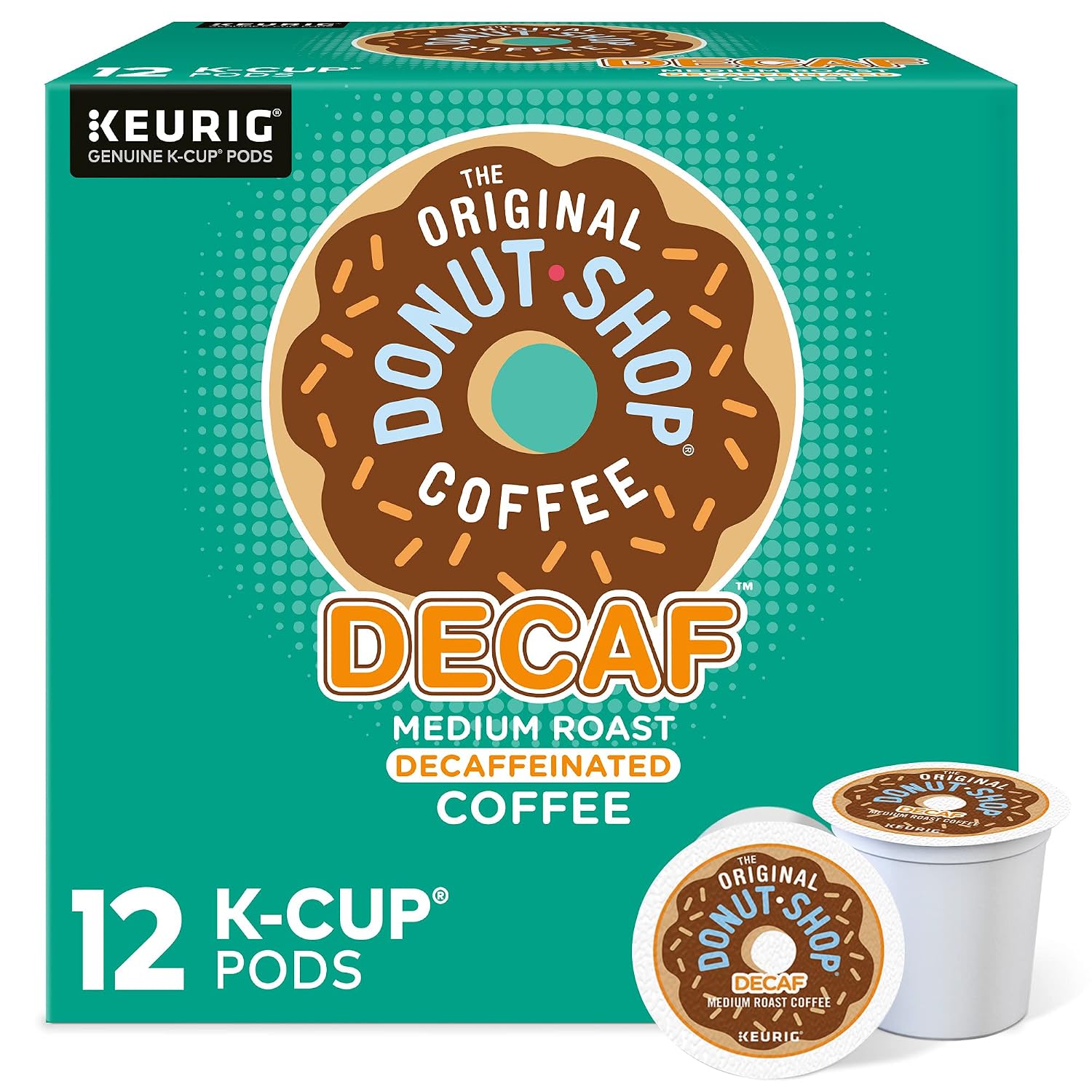 The Original Donut Shop Keurig Single-Serve K-Cup Pods, Decaf Keurig Single-Serve K-Cup Pods, Medium Roast Coffee, 12 Count