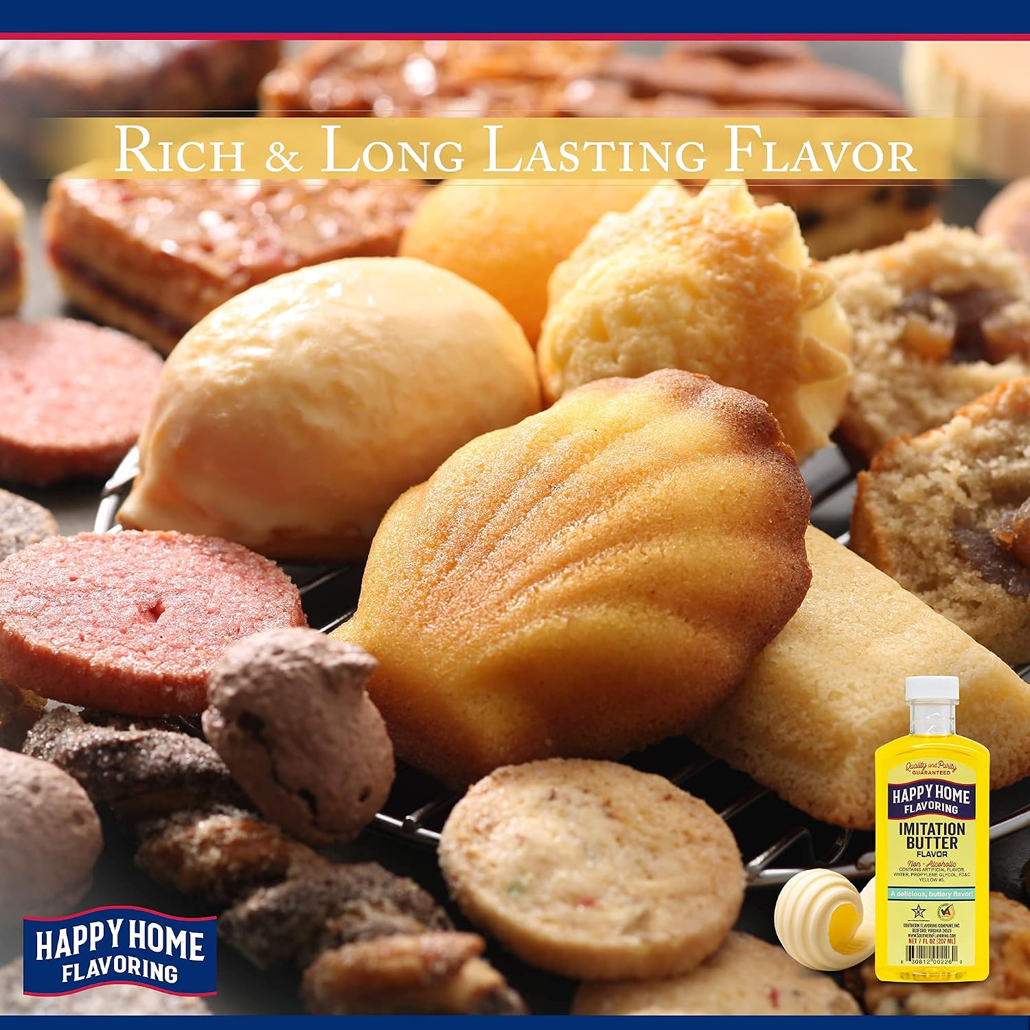Happy Home Imitation Clear Butter Flavoring, Non-Alcoholic, Certified Kosher, 7 oz.