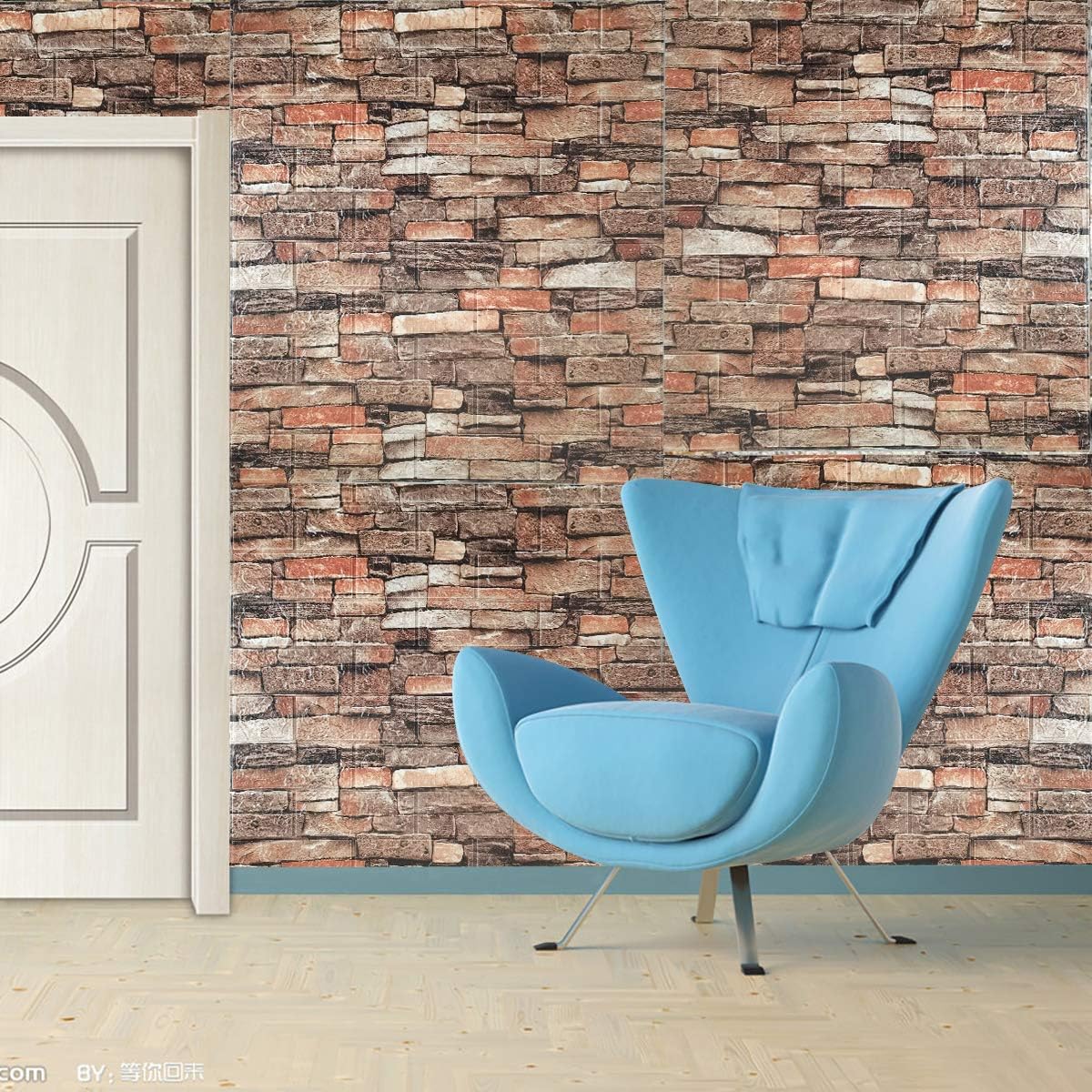 3D Self Adhesive Foam Wall Panels, 10 Tiles Cover 57 sq feet, Peel and Stick Brick Wallpaper for Living Room Bedroom Wall Decoration