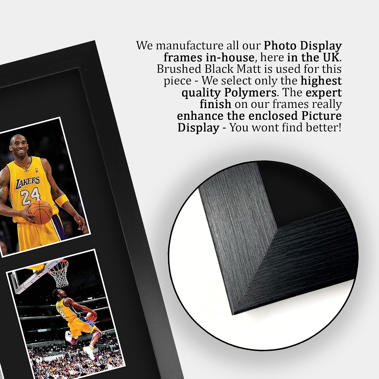 HWC Trading Kobe Bryant Signed Large 16 x 12 inch (A3) Printed Gifts Autograph Photo Display - 16" x 12" Framed