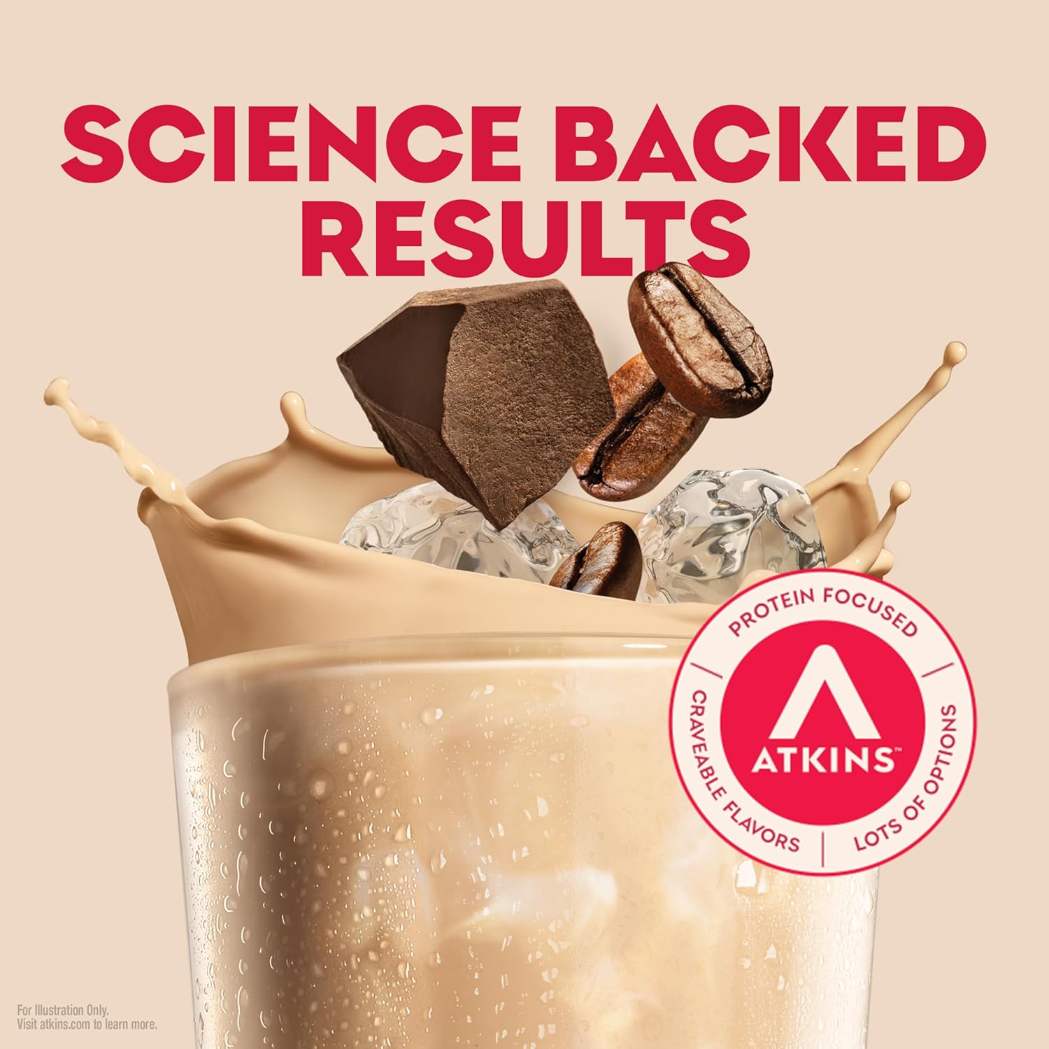Atkins Café au Lait Iced Coffee Flavored High Protein Shake, Low Sugar and Low Carb, Keto Friendly, Ready to Drink Protein Drink, Gluten Free