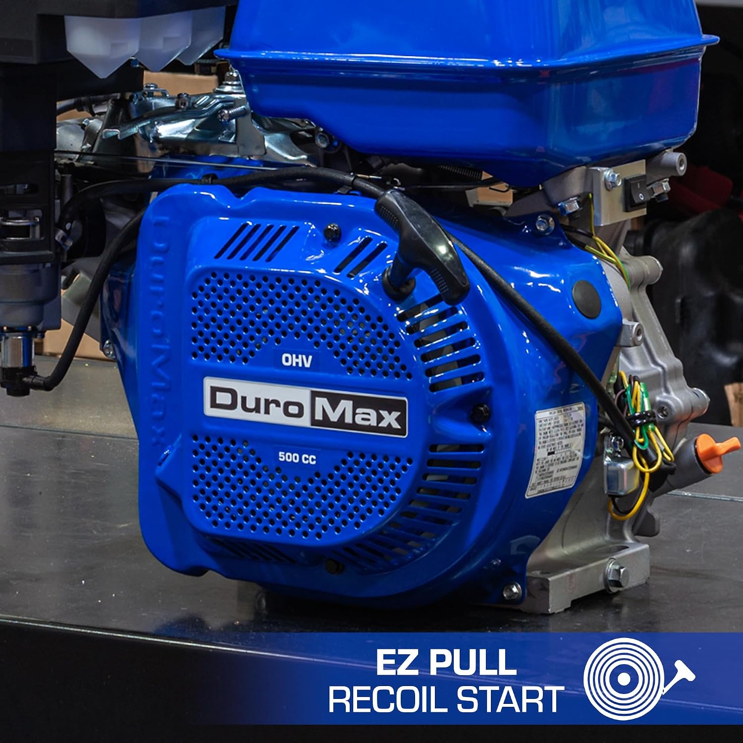 DuroMax XP7HPE 208cc Electric Start Gas Powered, 50 State Approved, Multi-Use Engine Blue