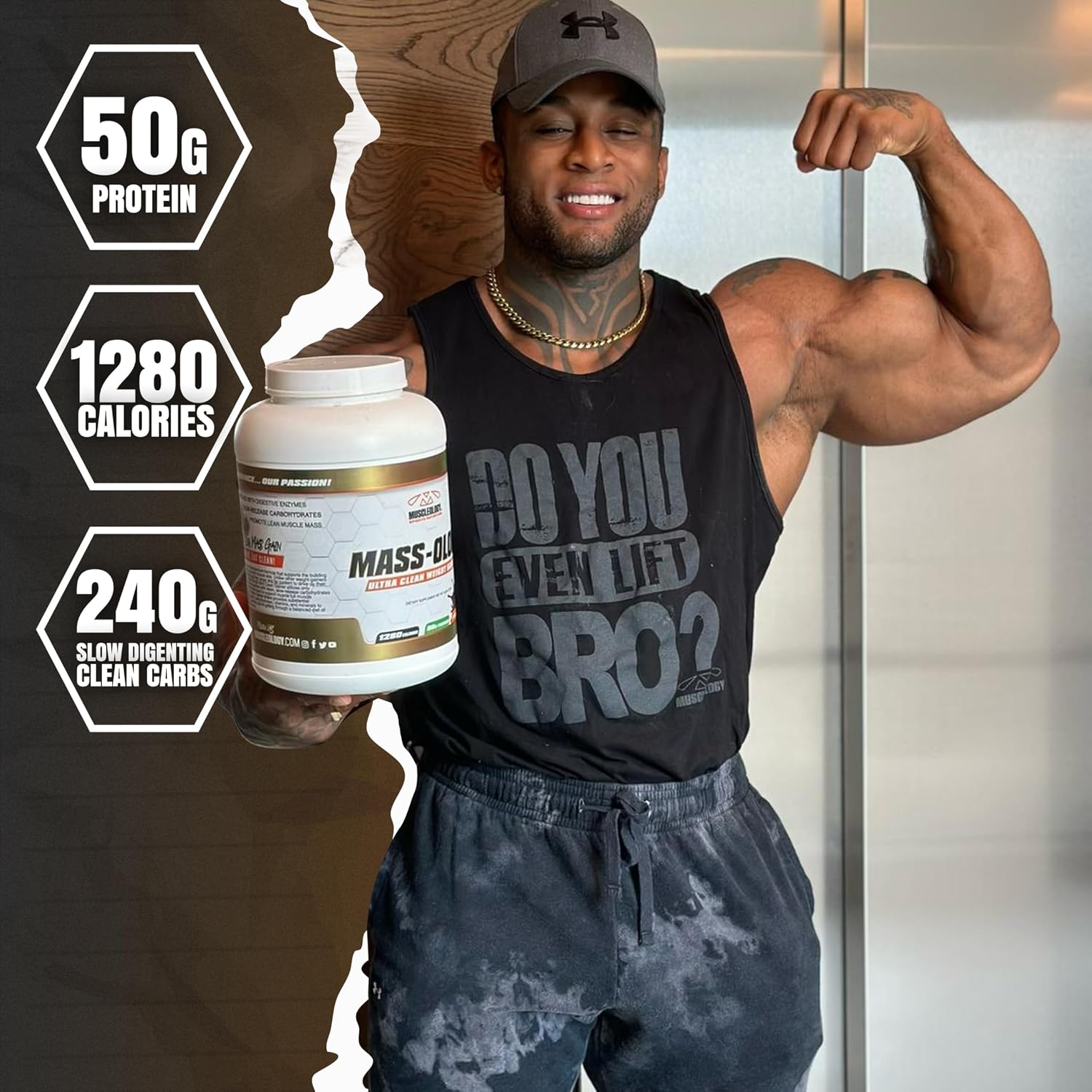 MUSCLEOLOGY Weight Gainer | Whey Protein Powder | Muscle Builder for Men & Women | Chocolate, 6 lbs