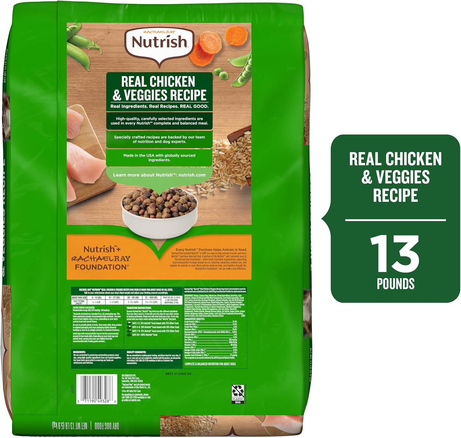 Nutrish Dry Dog Food, Real Chicken & Veggies, 28 lb. Bag (Rachael Ray)