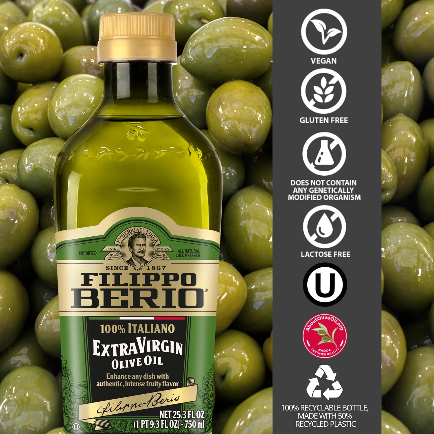 Filippo Berio Pure Olive Oil, 101.4 Ounce Tin