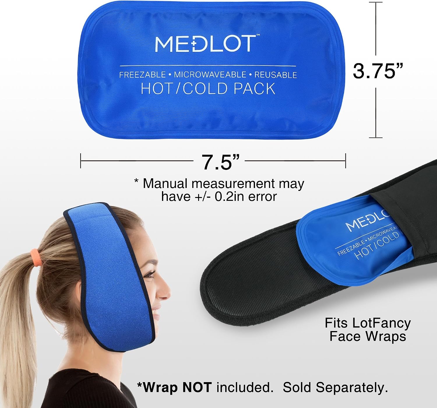 LotFancy Ice Pack for Injuries, Pack of 2, Reusable Hot Cold Pack for Therapy, Cooling or Heating Pad for First Aid, Back Shoulder Neck Head Feet Pain Relief, 11 x 5 Inches