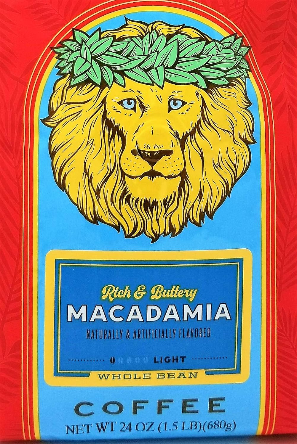 Lion Coffee 24K Gold Roast 100% Kona Whole Bean Coffee, Medium-Light Roast, A Taste of Aloha - 7 Ounce Bag