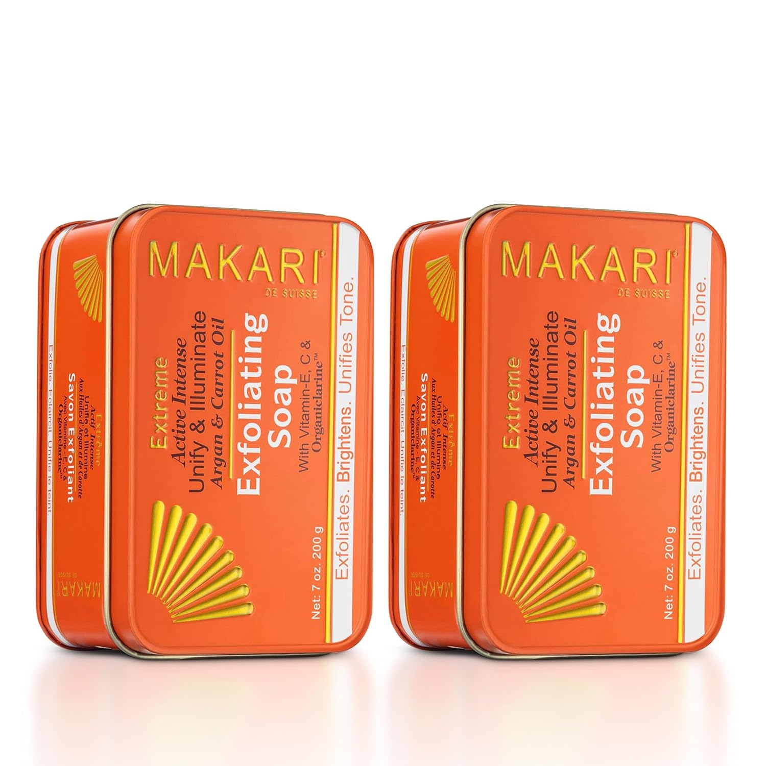 MAKARI Exclusive Active Intense Exfoliating Soap (7oz) | Unify & Illuminate | Advanced Brightening Bar for Dark Spots and Blemishes | Exfoliates Dead Skin Cells and Helps Reveal Natural Skin Radiance
