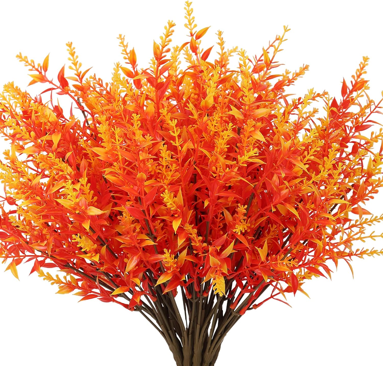 RECUTMS Artificial Greenery Lavender Fake Shrubs Flowers 8 Pcs UV Resistant