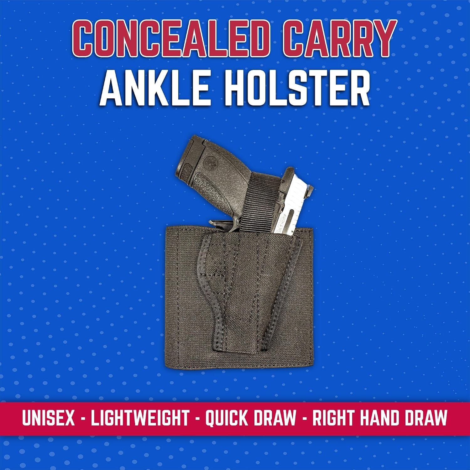Desantis Apache Concealed Ankle Rig Holster - Right Hand, Black | Fits Diamondback DB380, Beretta Pico, Kahr P380, S&W Bodyguard/2.0 .380