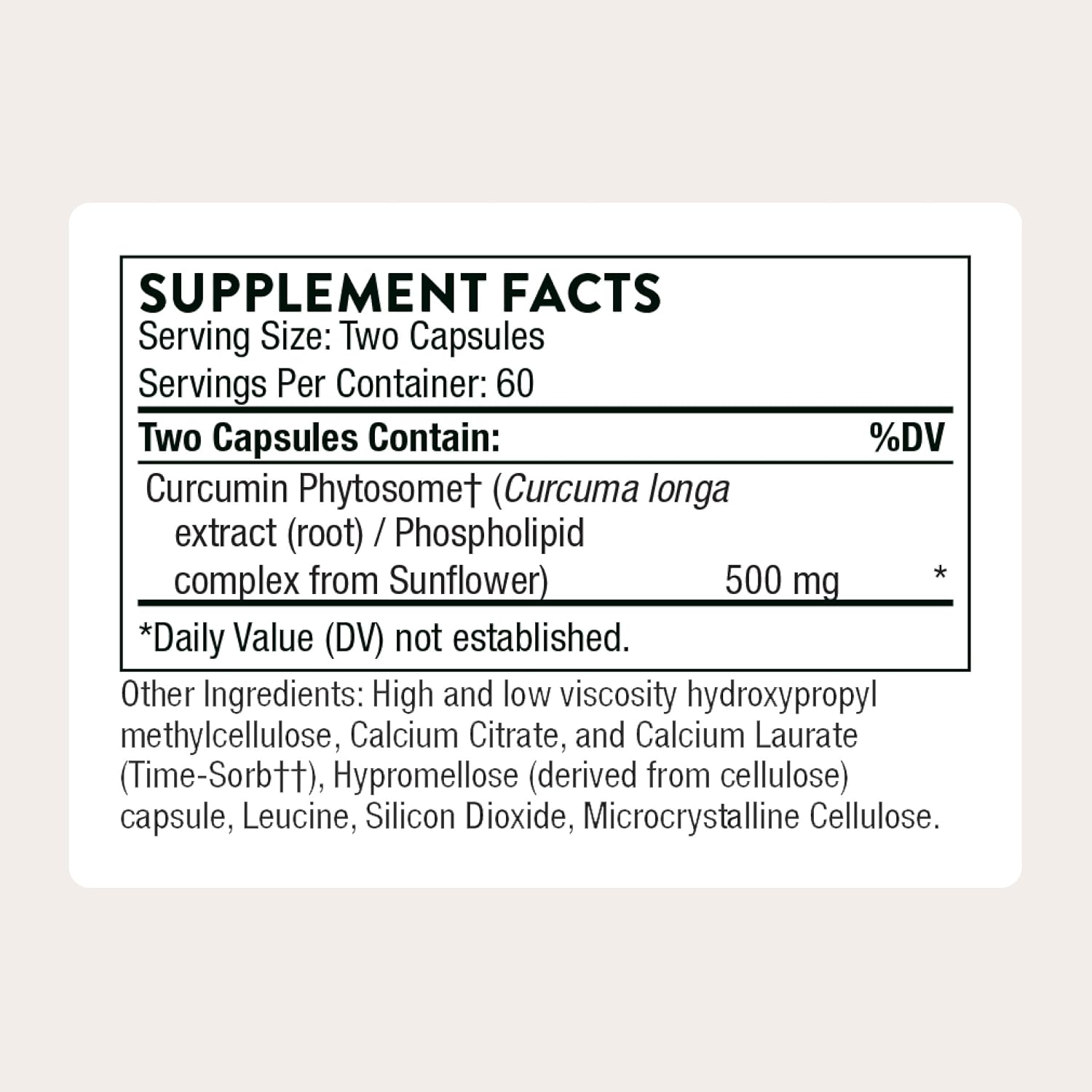 THORNE Curcumin Phytosome, 500 mg Sustained Release Curcumin, 120 Capsules | Supports Joint Stiffness