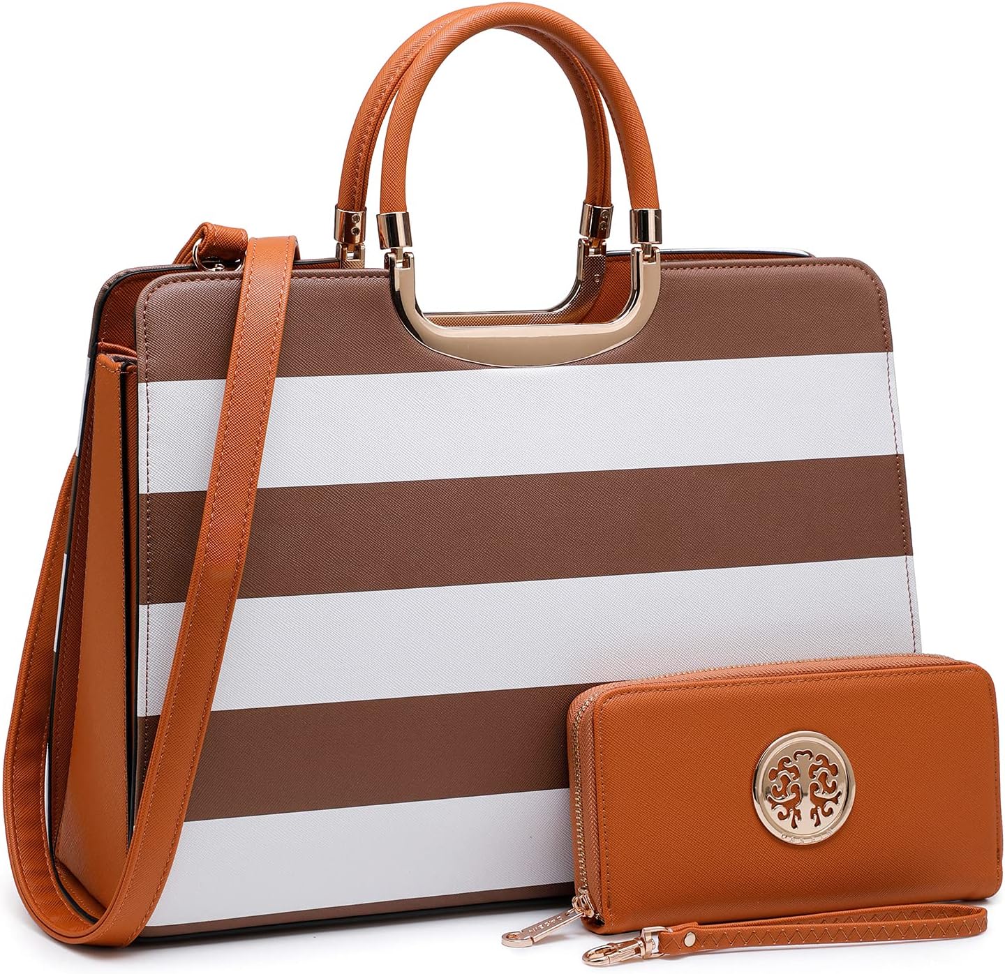 Womens Handbag Top Handle Shoulder Bag Tote Satchel Purse Work Bag with Matching Wallet