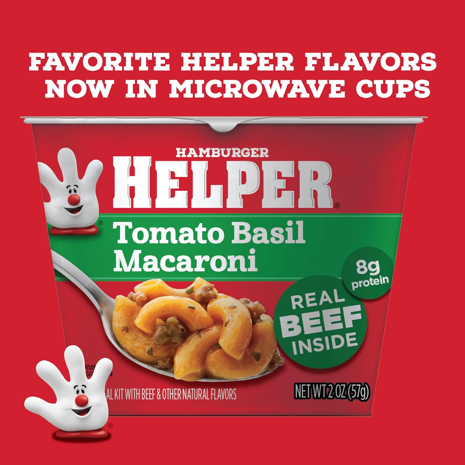 Hamburger Helper Beef Pasta Microwave Cup (2 oz - 6 Pack) No Artificial Flavors, Ready in 4 Minutes, Quick Meals for Midweek Dinners, Busy Evenings & Families On-the-Go