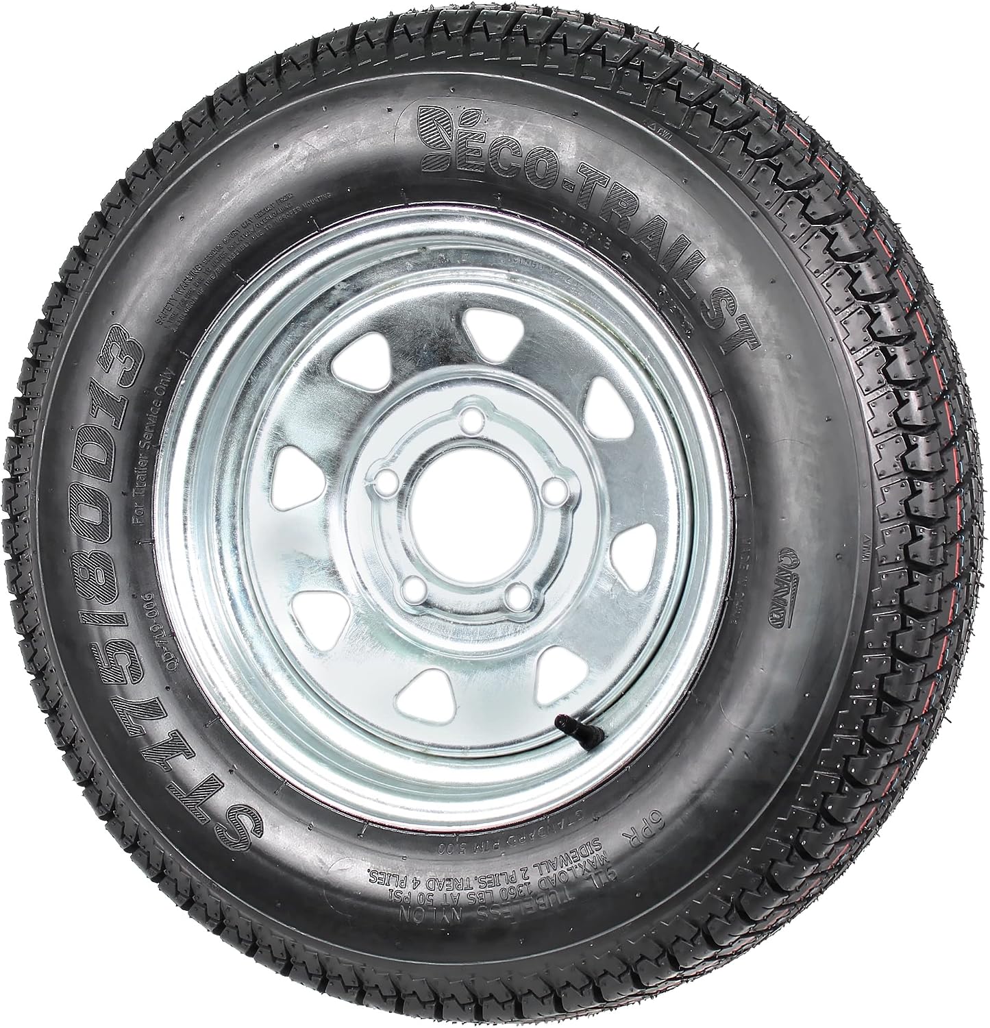 eCustomrim 2-Pack Trailer Tire Rim Assembly ST175/80D13 Galvanized 5 Lug