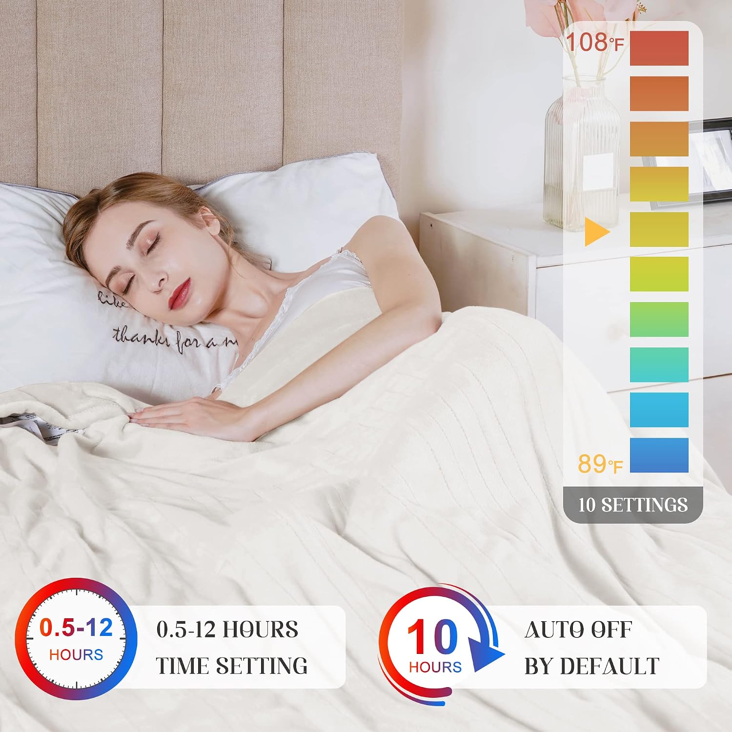 HEYNEMO Electric Blanket King Size with Dual Control